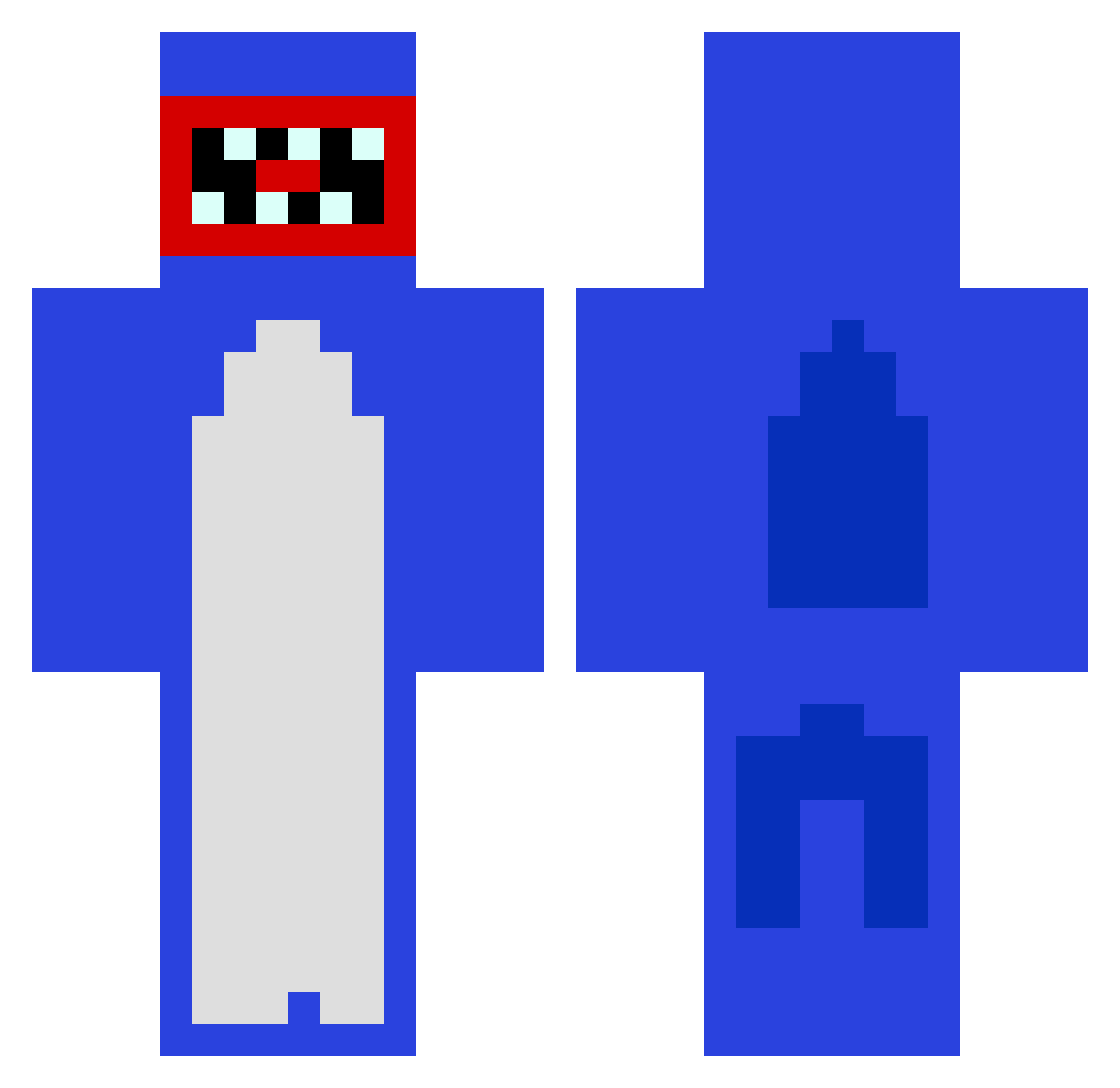 Nivi6 Minecraft skin, front and back view