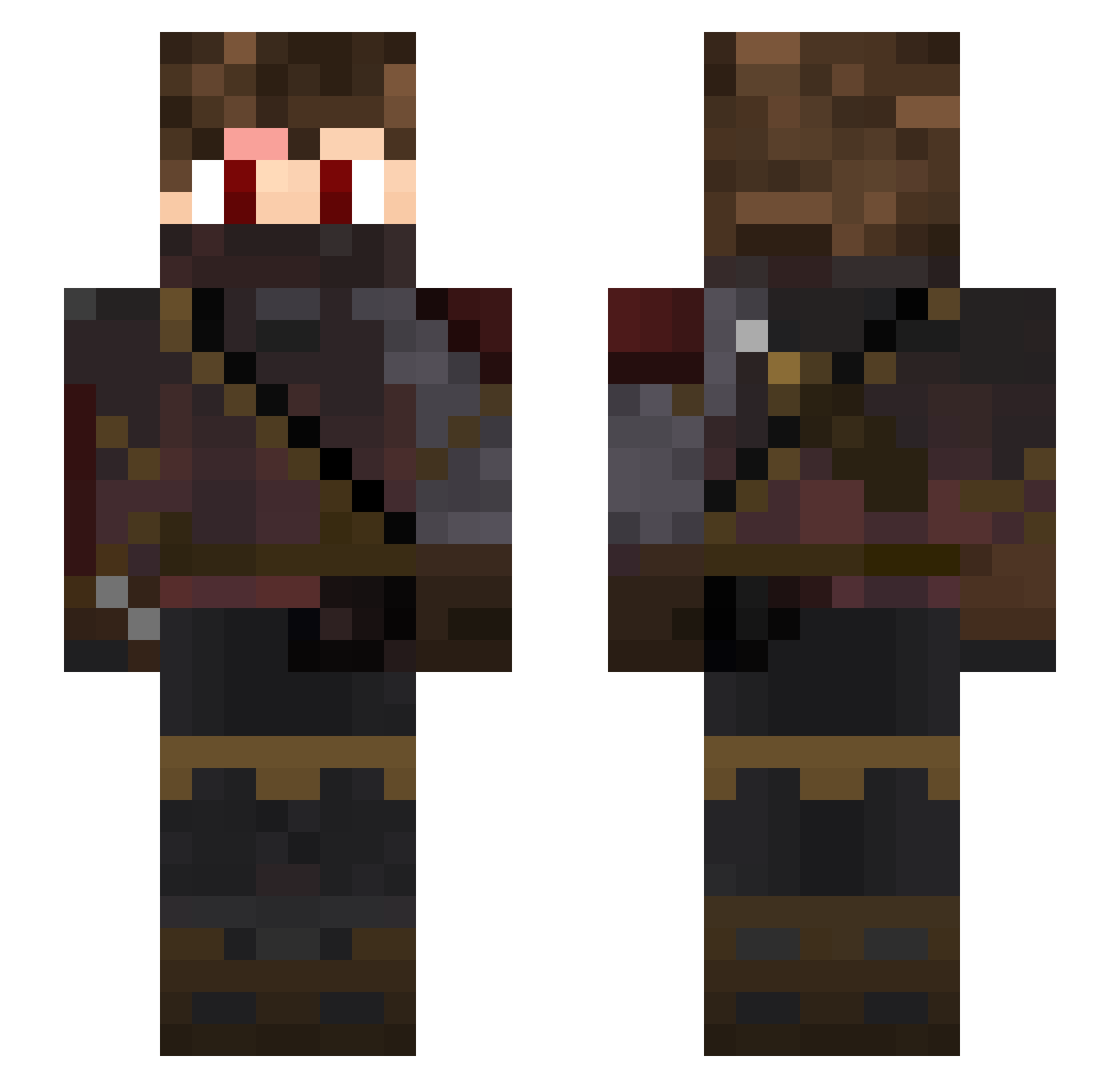 ShortyNinja80 Minecraft skin, front and back view