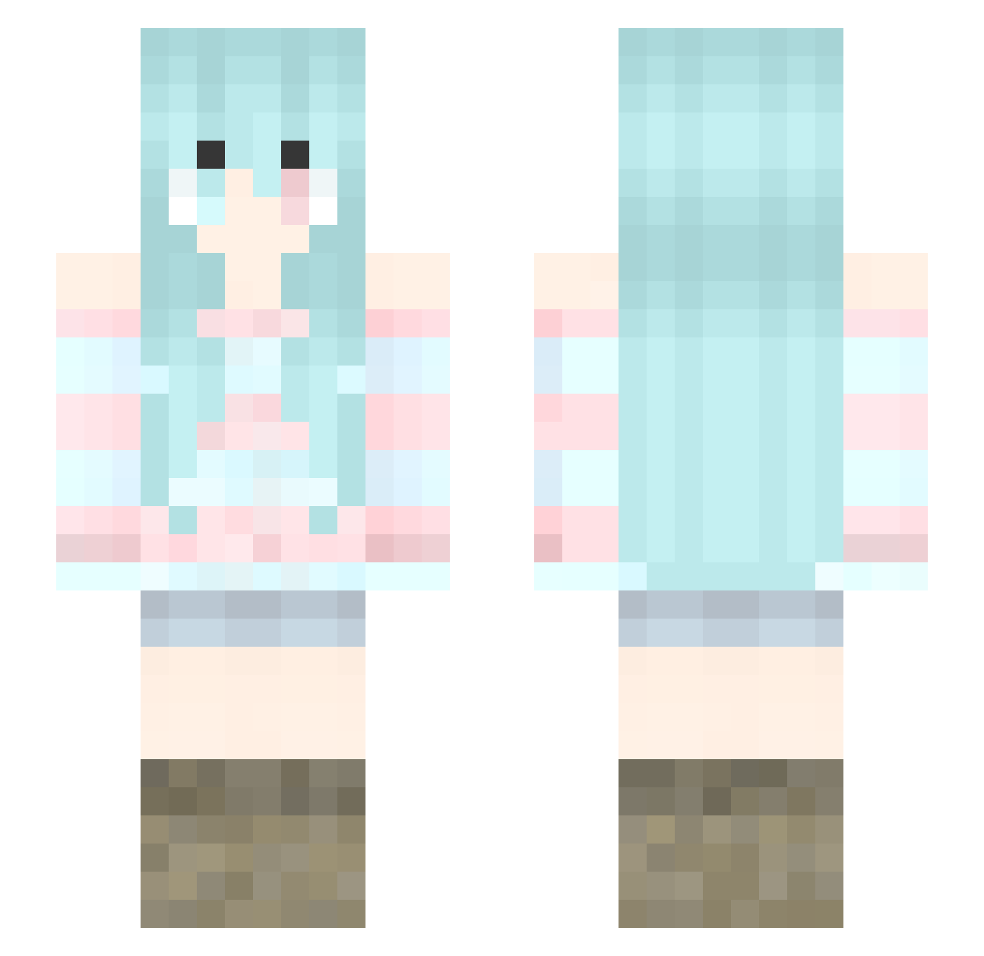 i11010101e Minecraft skin, front and back view
