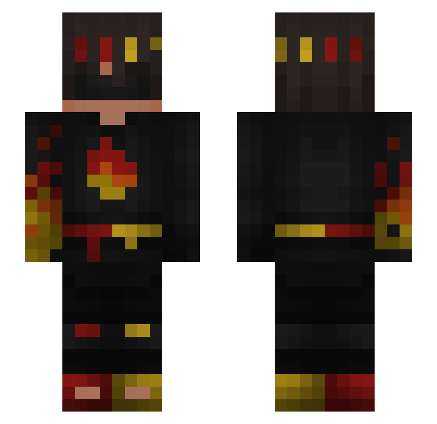 Mono635 Minecraft skin, front and back view
