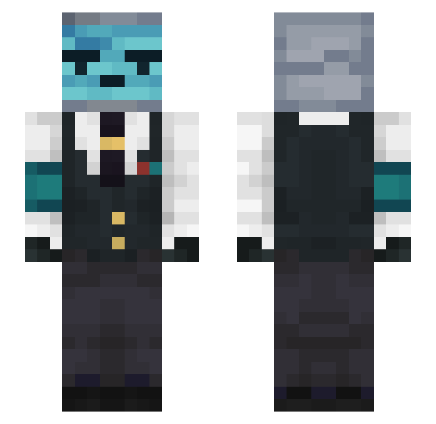 Pijamkin Minecraft skin, front and back view
