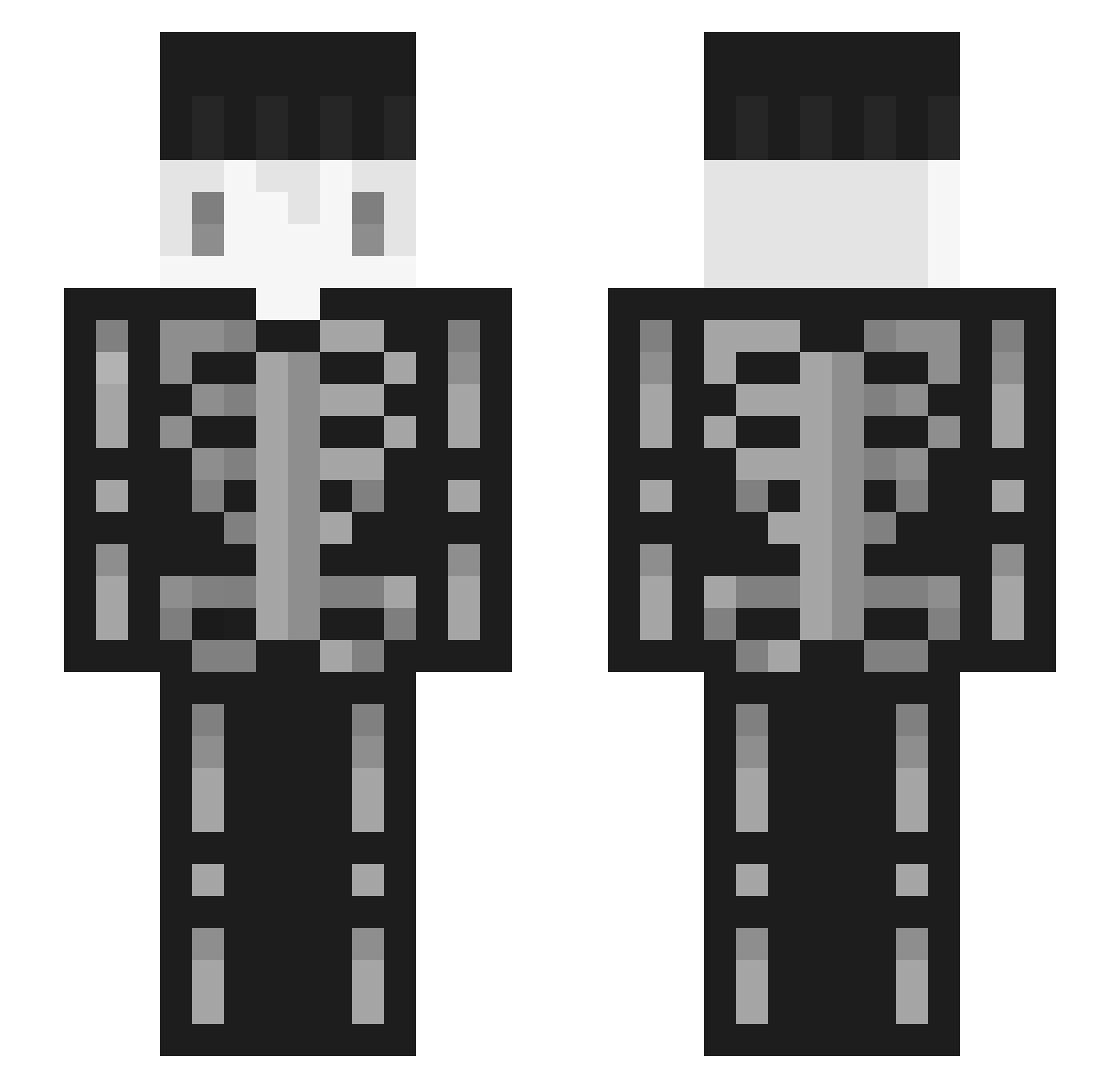 Potash Minecraft skin, front and back view