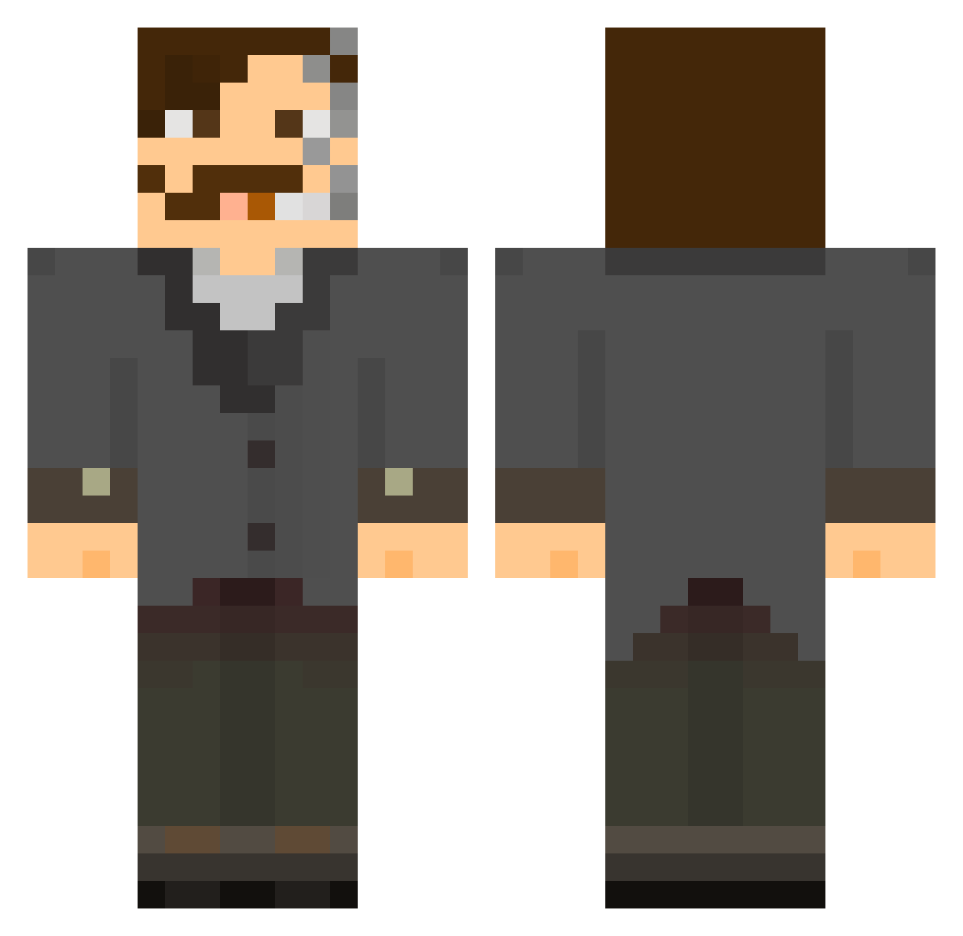 Slidcarrot555 Minecraft skin, front and back view