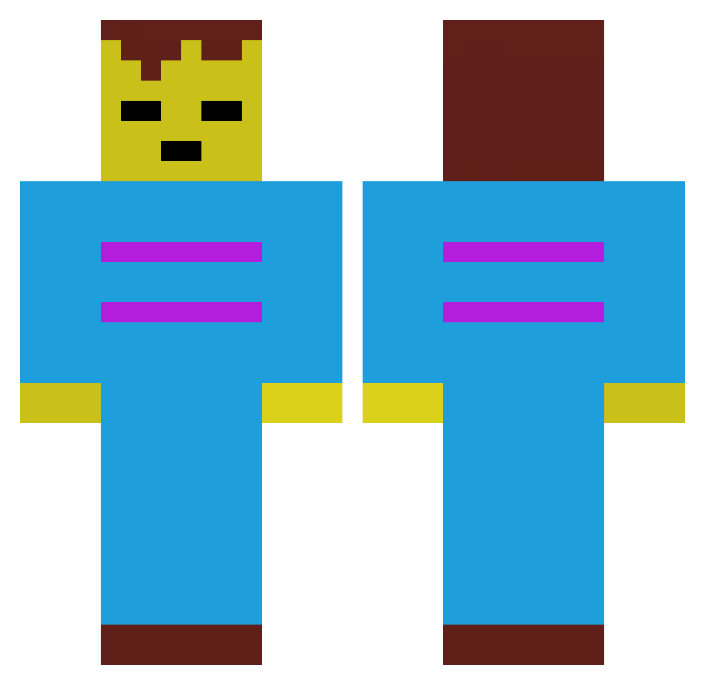 Alex_Craft123 Minecraft skin, front and back view