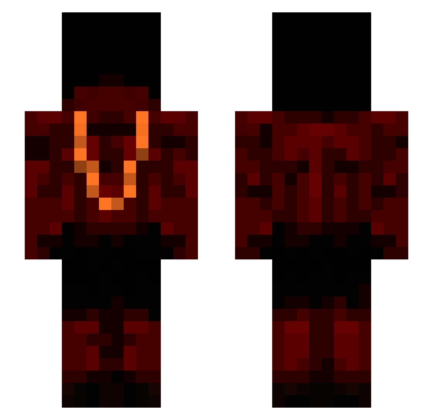 SENDEMON Minecraft skin, front and back view