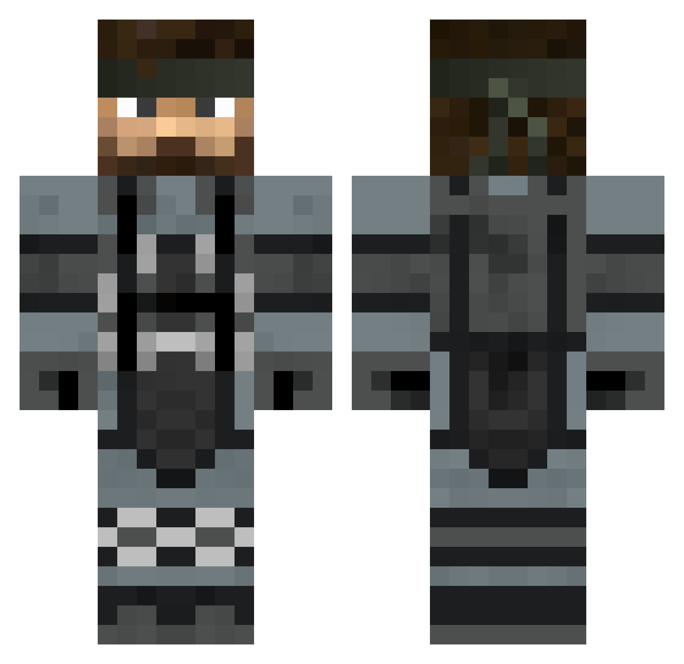 Bensemir Minecraft skin, front and back view