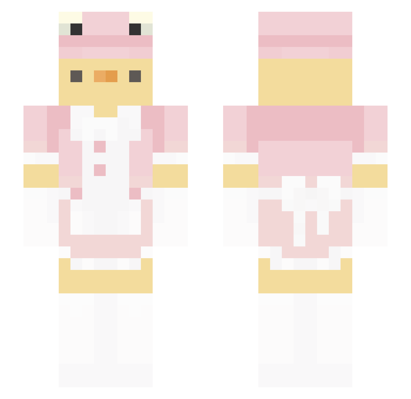creff Minecraft skin, front and back view