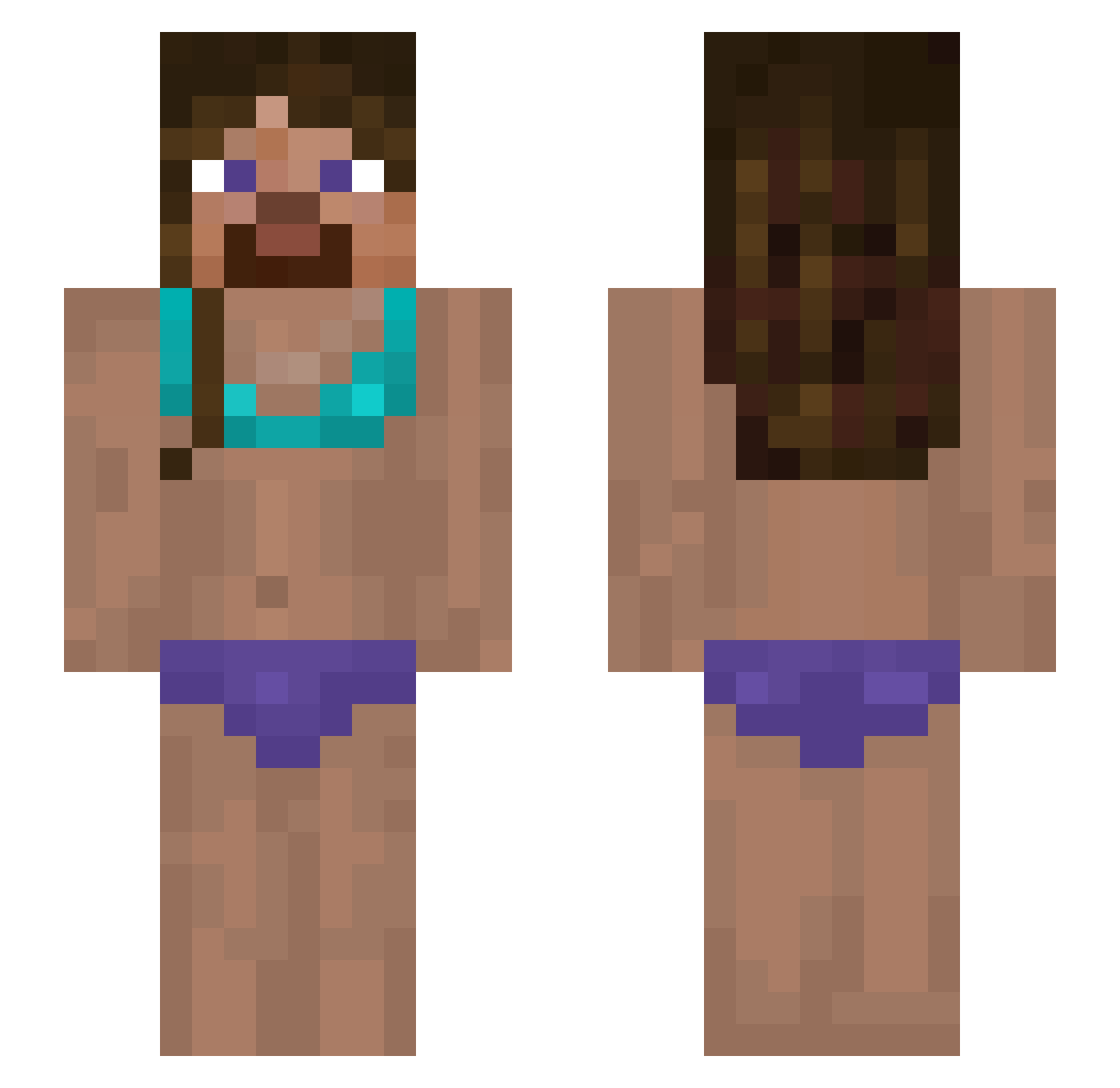 Nakarou Minecraft skin, front and back view
