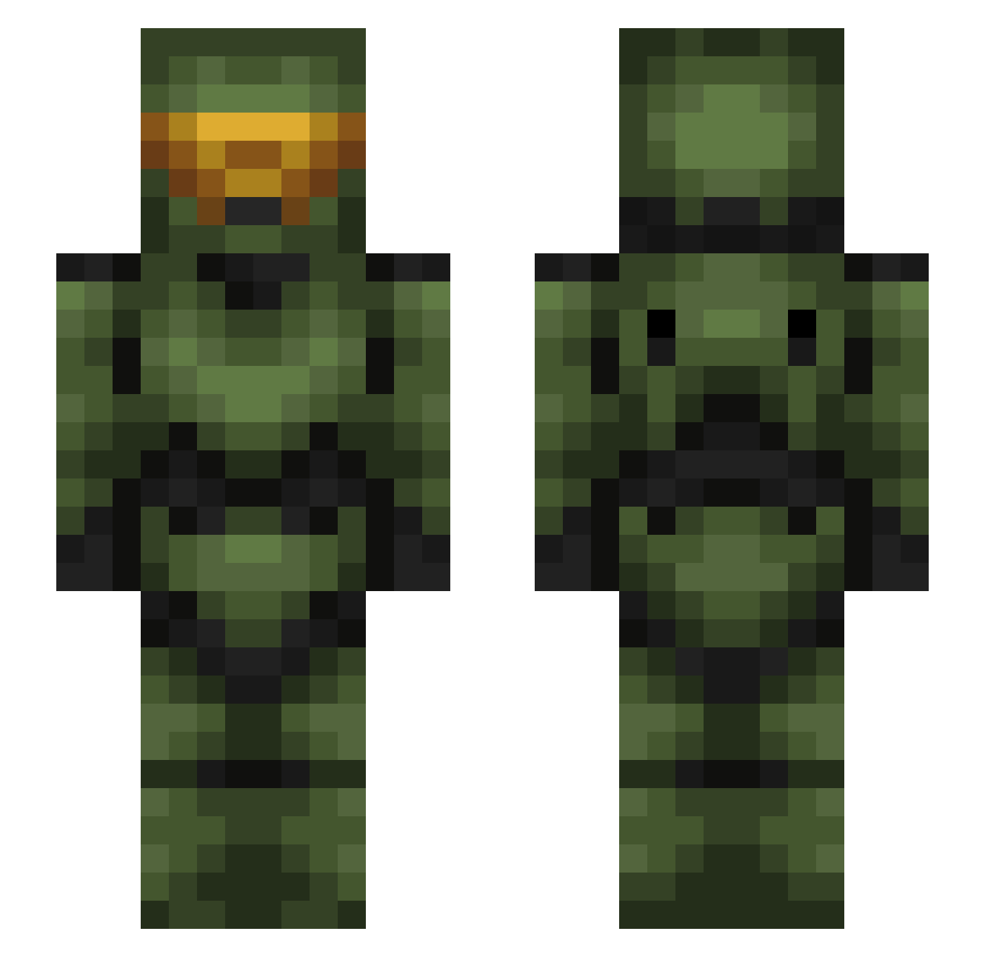 Quest78 Minecraft skin, front and back view
