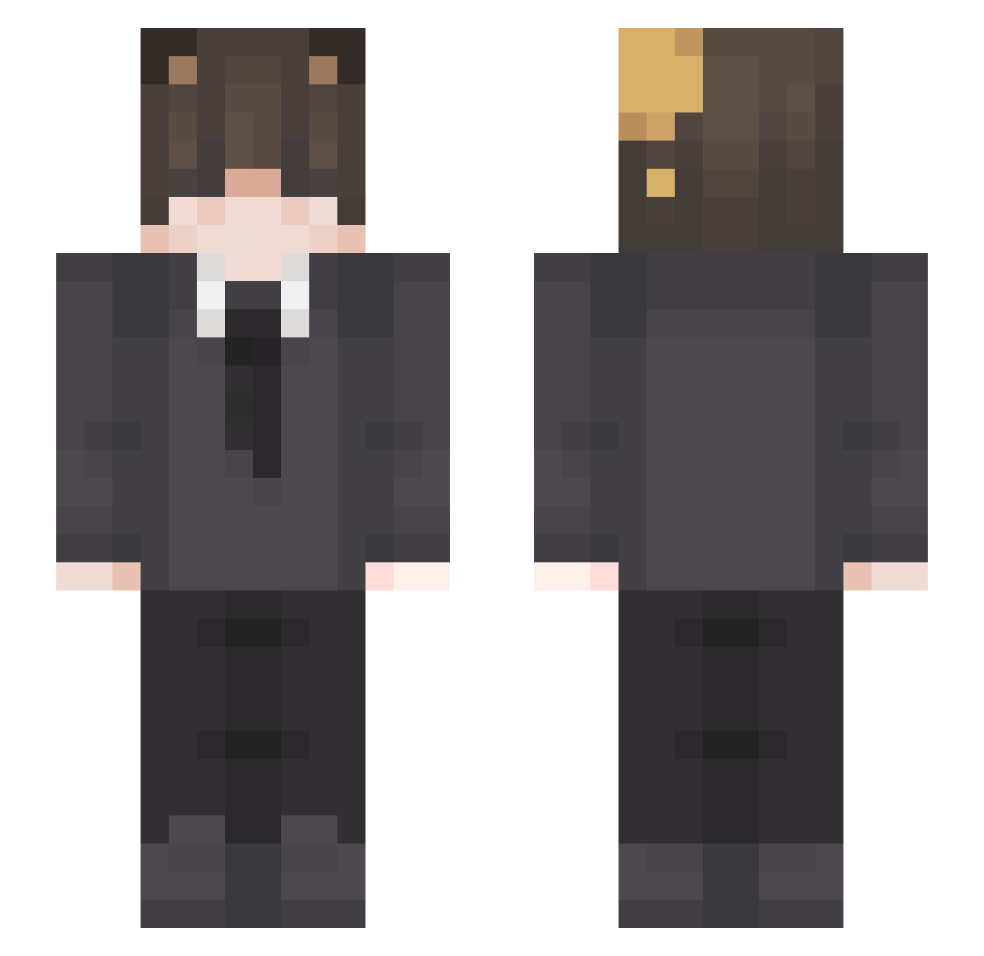 tobiizx Minecraft skin, front and back view