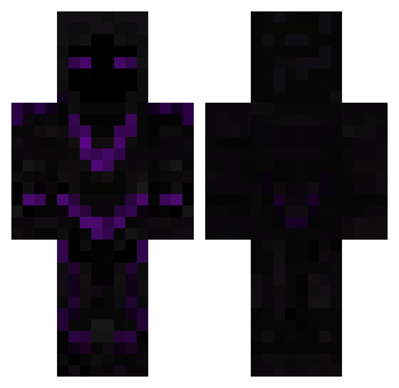 CuhMyst Minecraft skin, front and back view