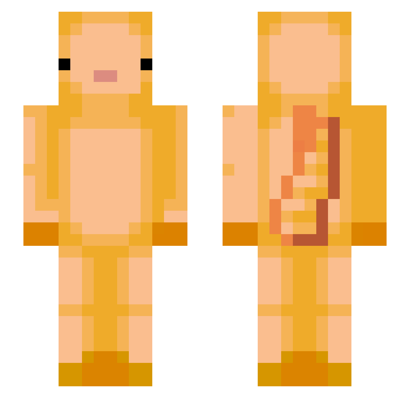 waallyy Minecraft skin, front and back view