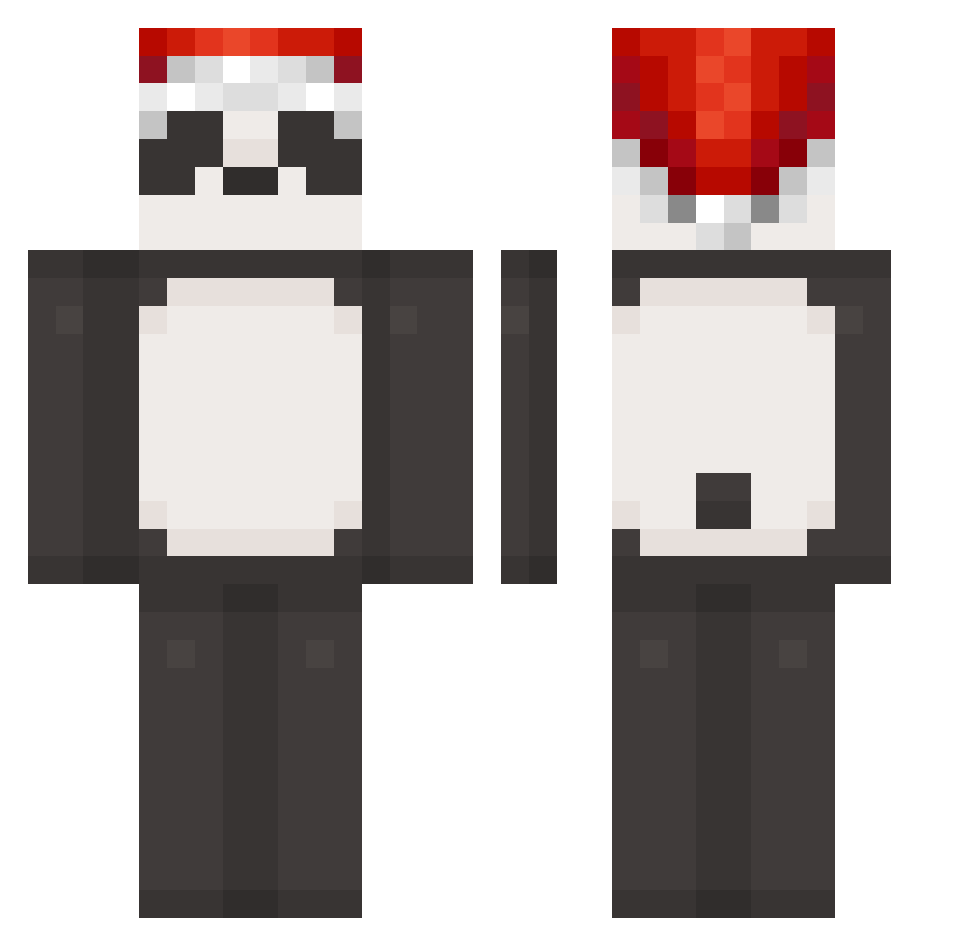 Wojtool10 Minecraft skin, front and back view