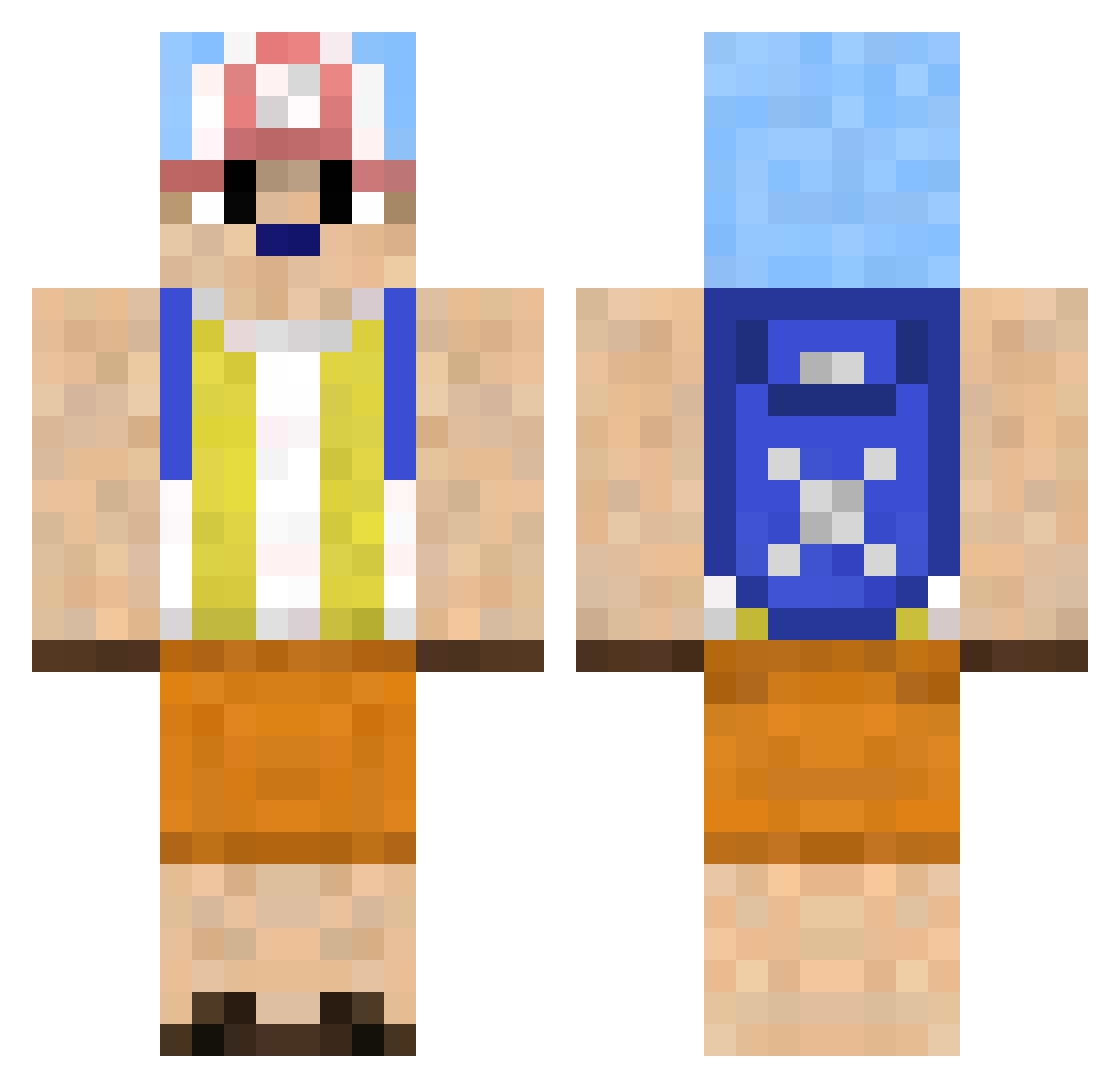 TetsuKurow Minecraft skin, front and back view