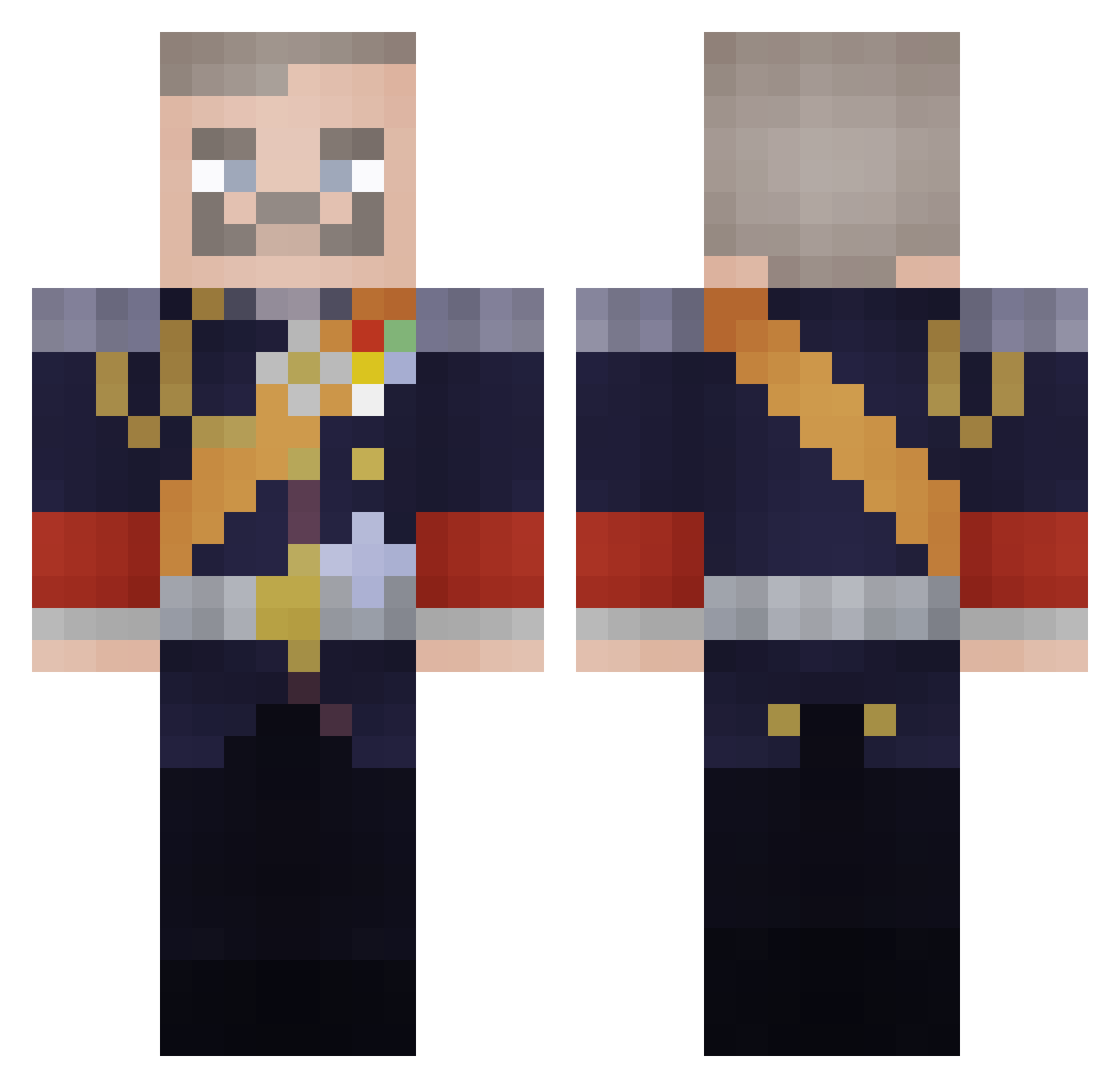 KaterNiko Minecraft skin, front and back view