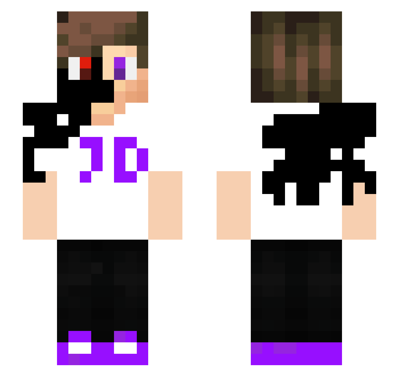 Jacek005 Minecraft skin, front and back view