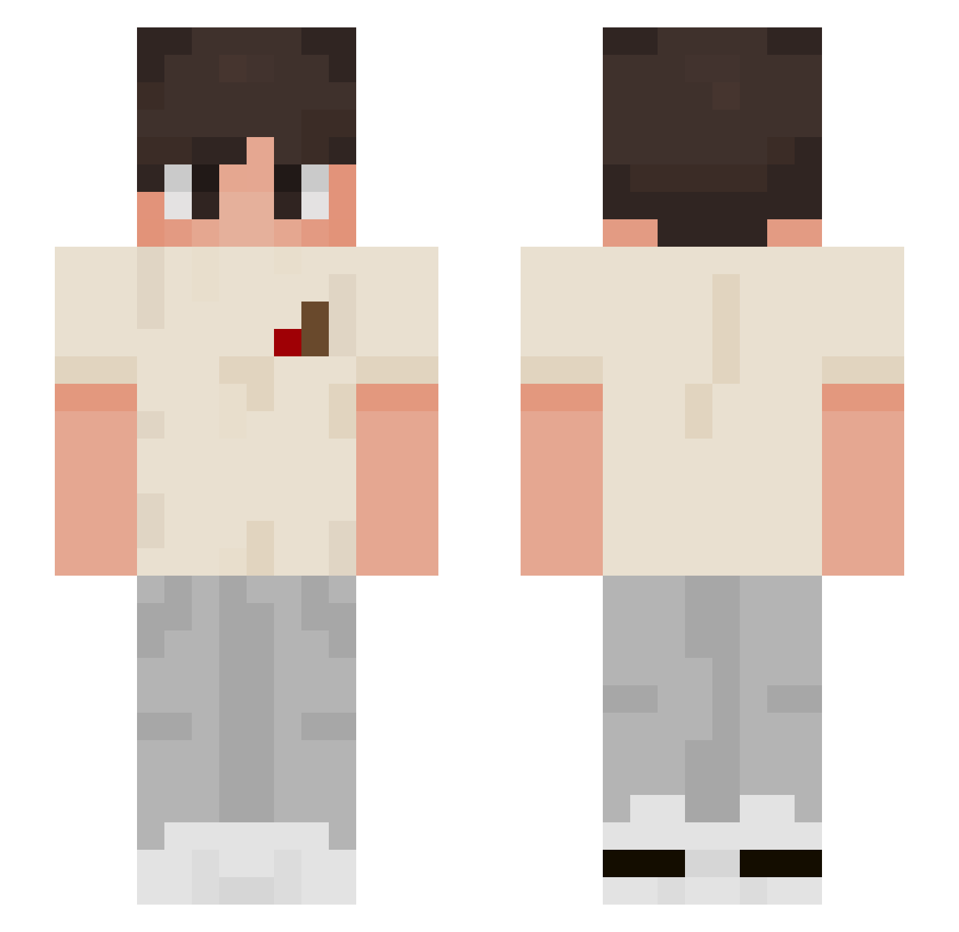 ItsNateCraft Minecraft skin, front and back view
