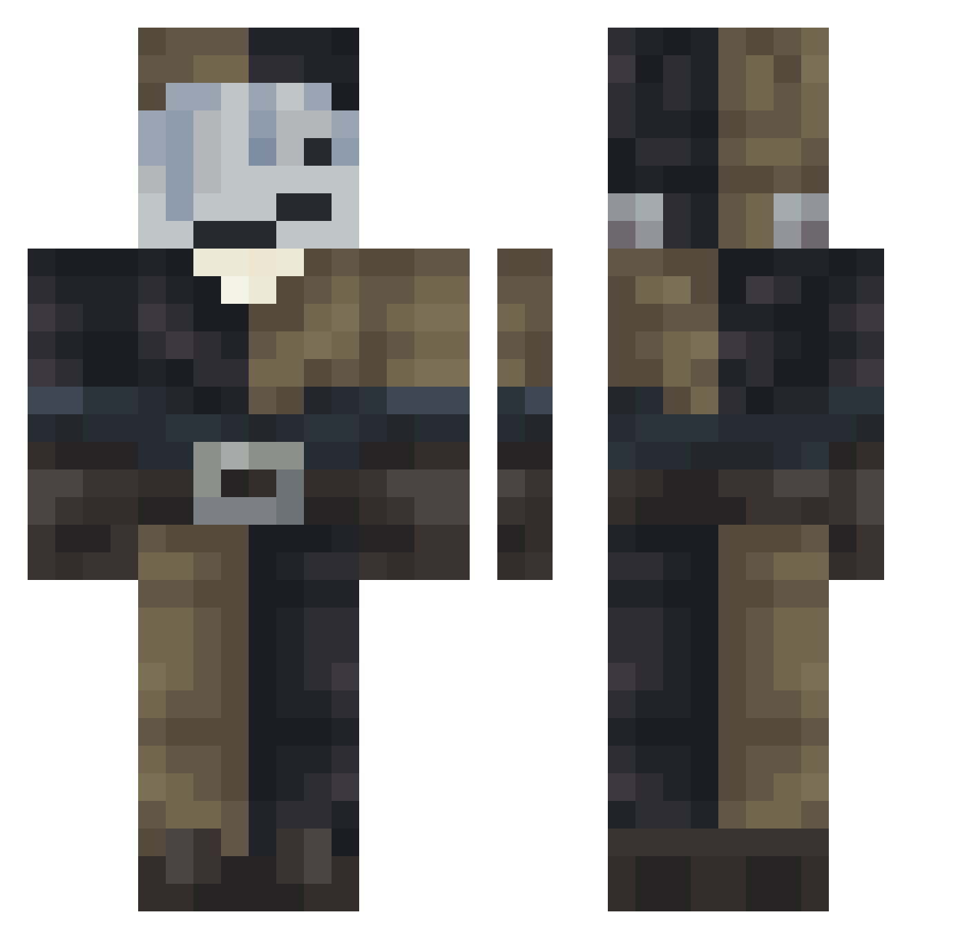 Kvod1k Minecraft skin, front and back view