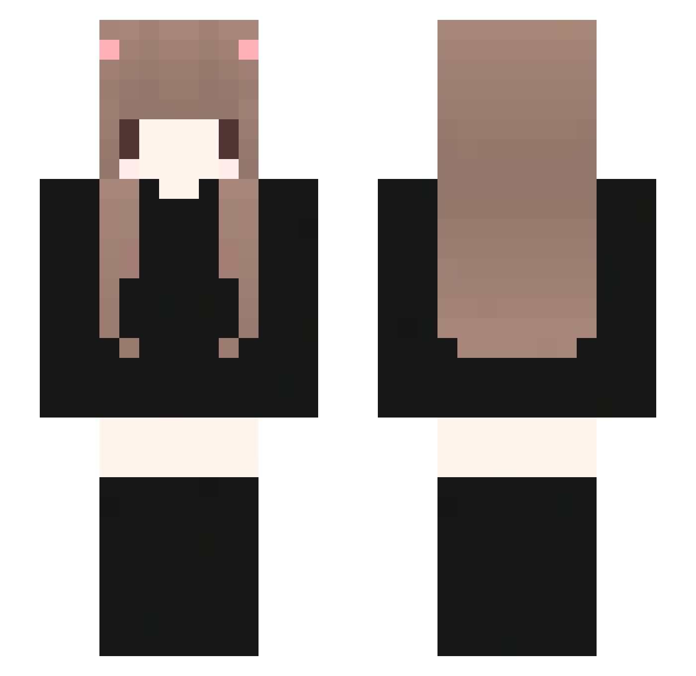 SyrisUwU Minecraft skin, front and back view