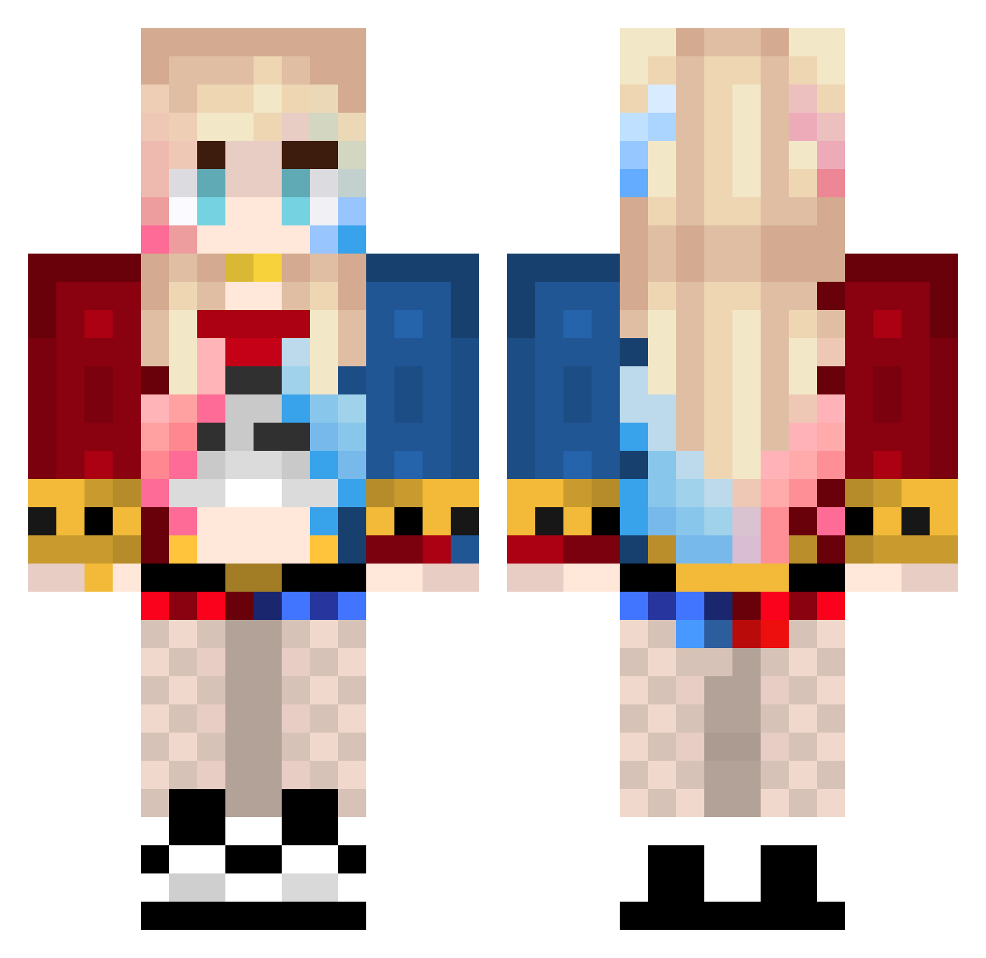 kopelada Minecraft skin, front and back view
