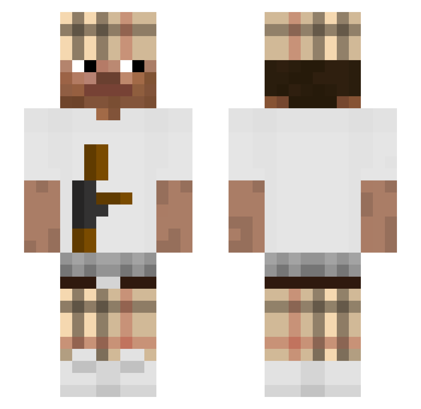 flowmeter Minecraft skin, front and back view