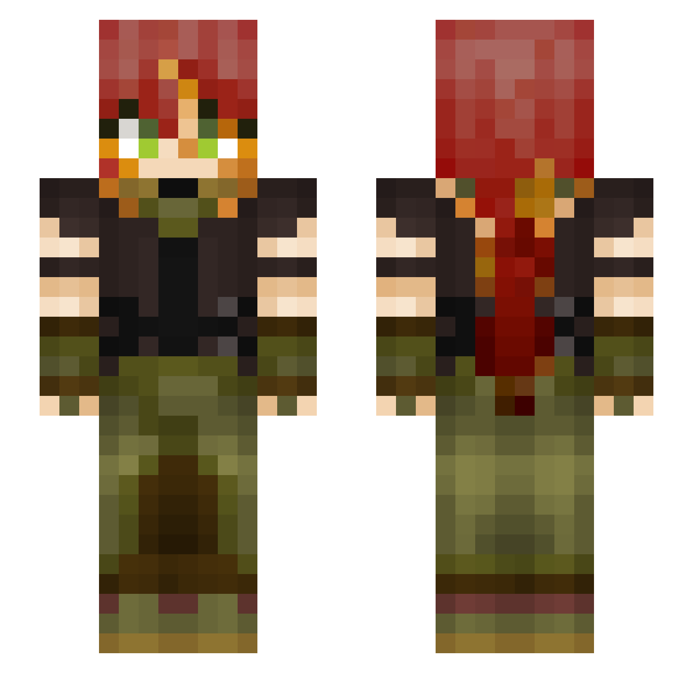 mackich Minecraft skin, front and back view