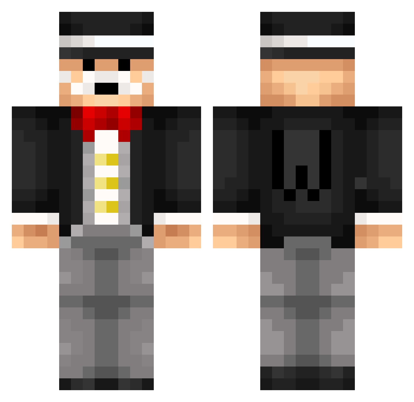 FullBattery Minecraft skin, front and back view