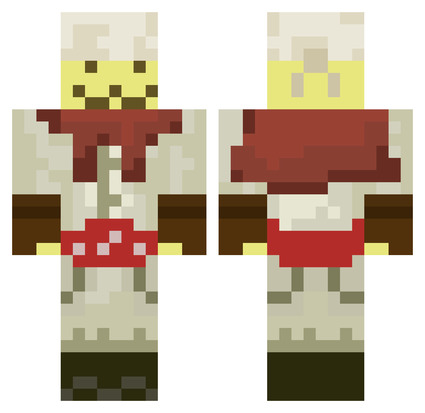 Elbosos Minecraft skin, front and back view