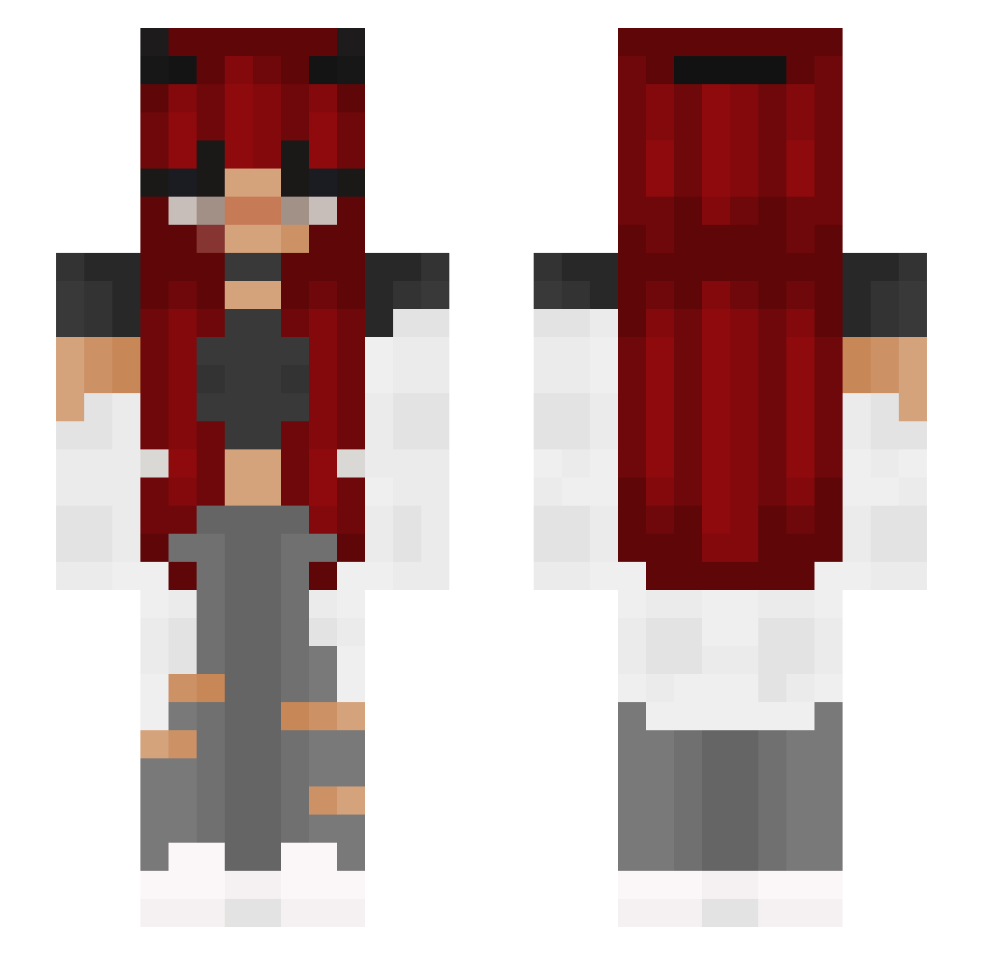 needsvodka Minecraft skin, front and back view