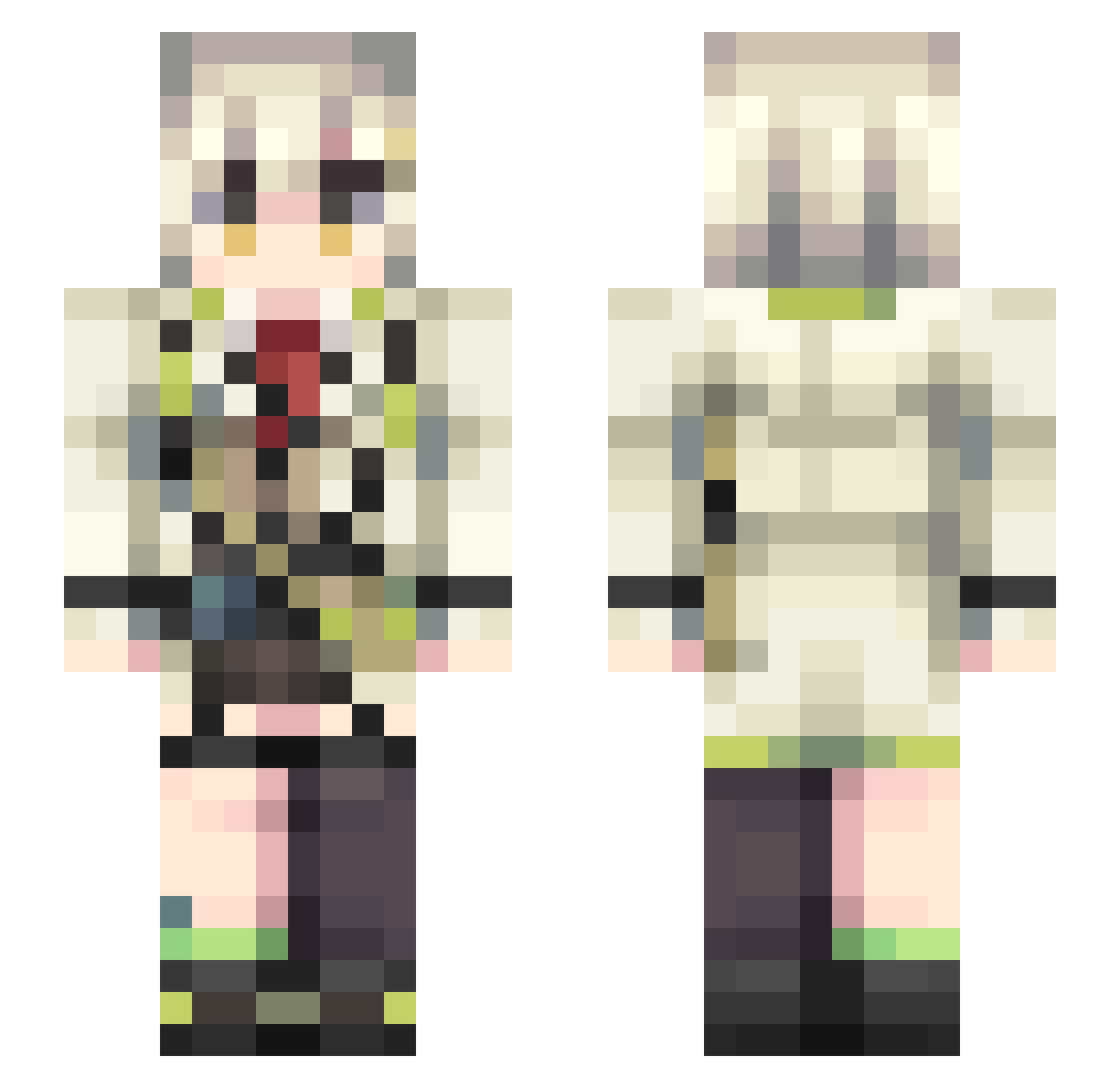 nurdvpn Minecraft skin, front and back view