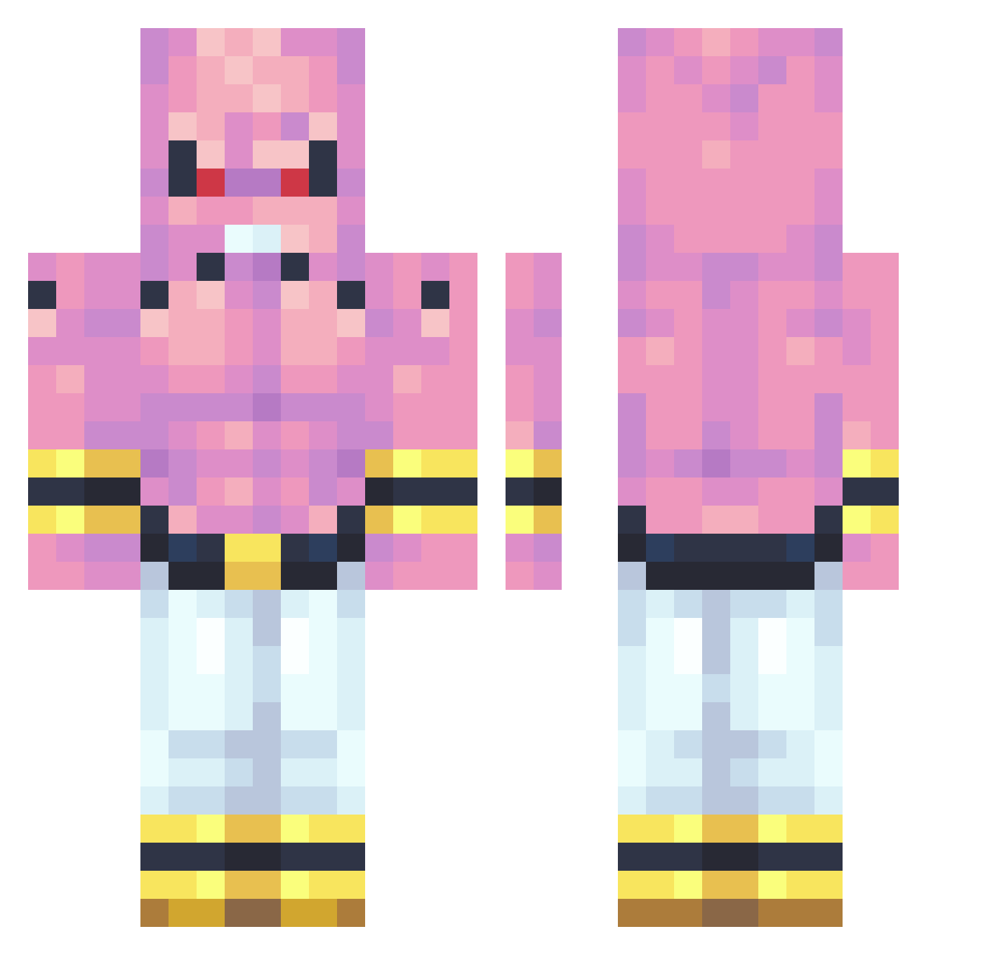 Zaffie Minecraft skin, front and back view