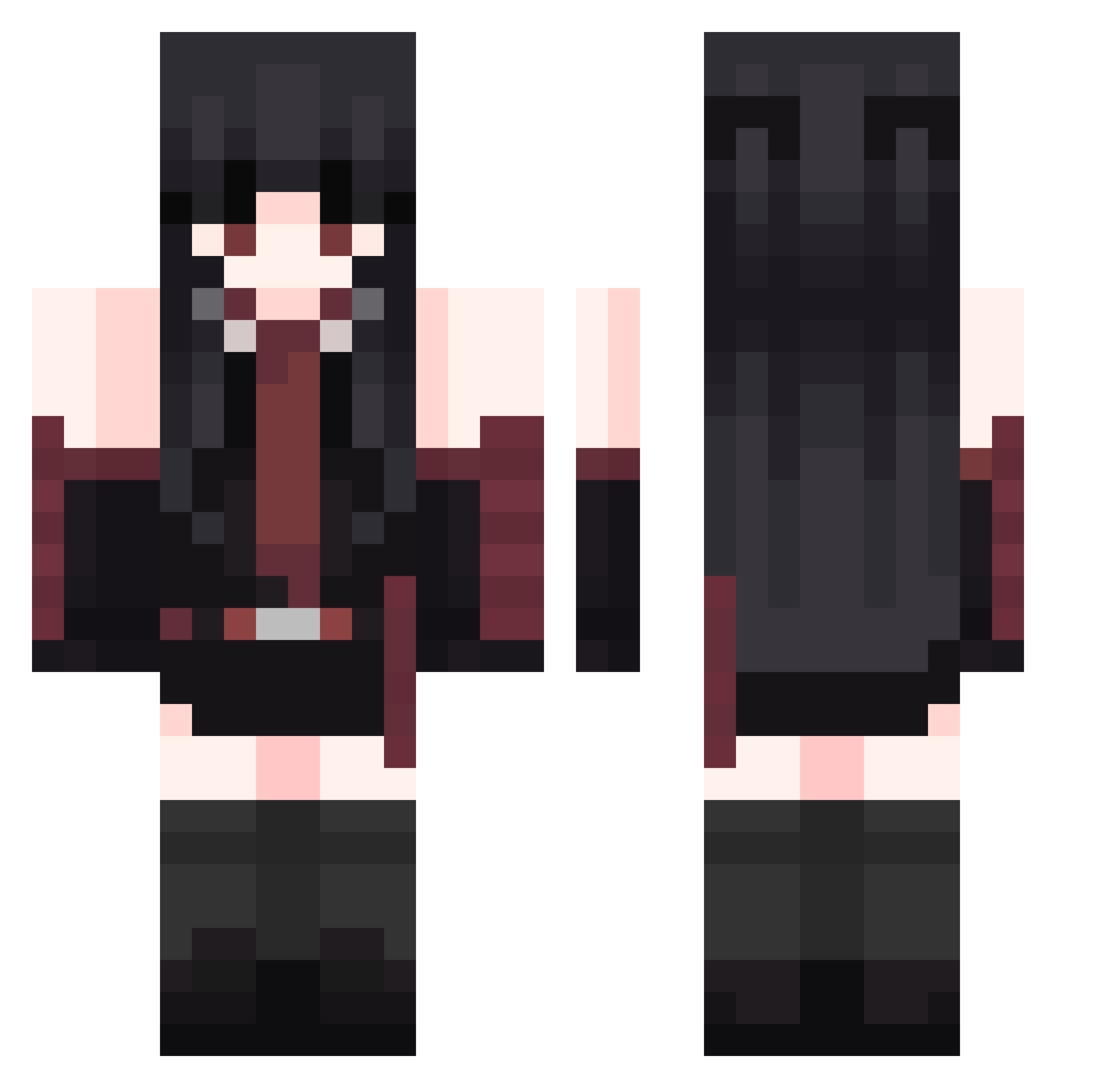 Luckiness Minecraft skin, front and back view