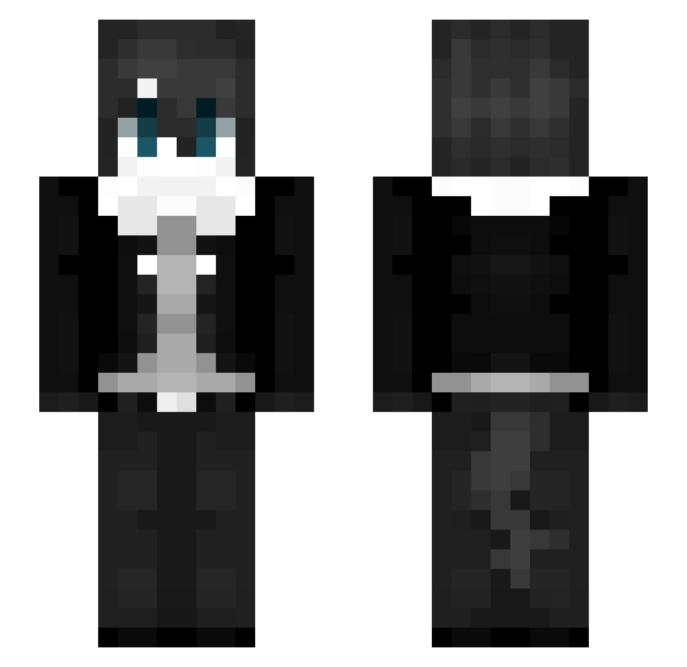 Parazoan Minecraft skin, front and back view