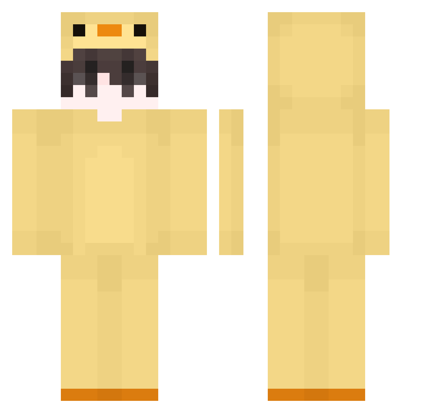 DuckLecia Minecraft skin, front and back view