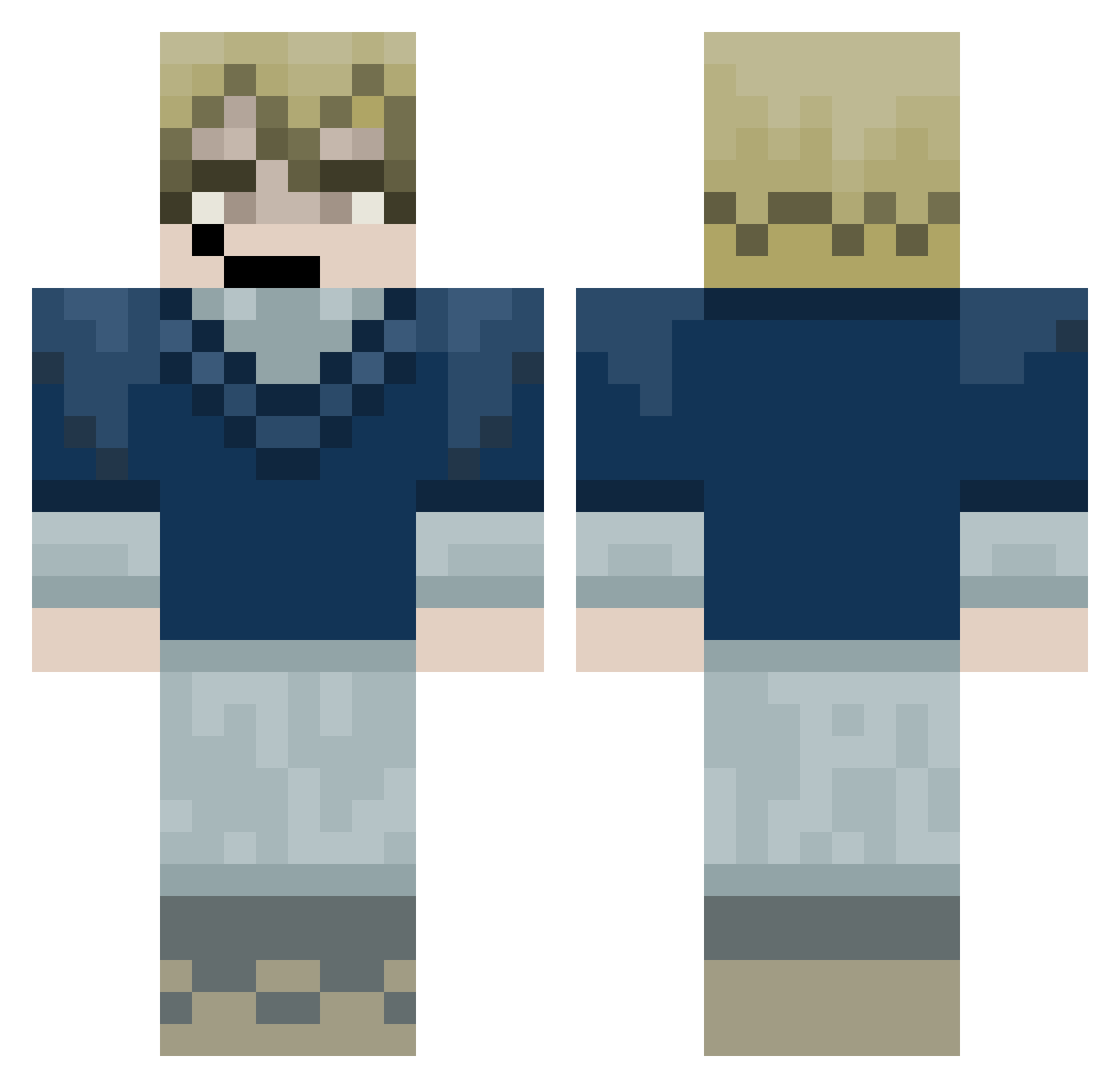 ArceeTheKing Minecraft skin, front and back view
