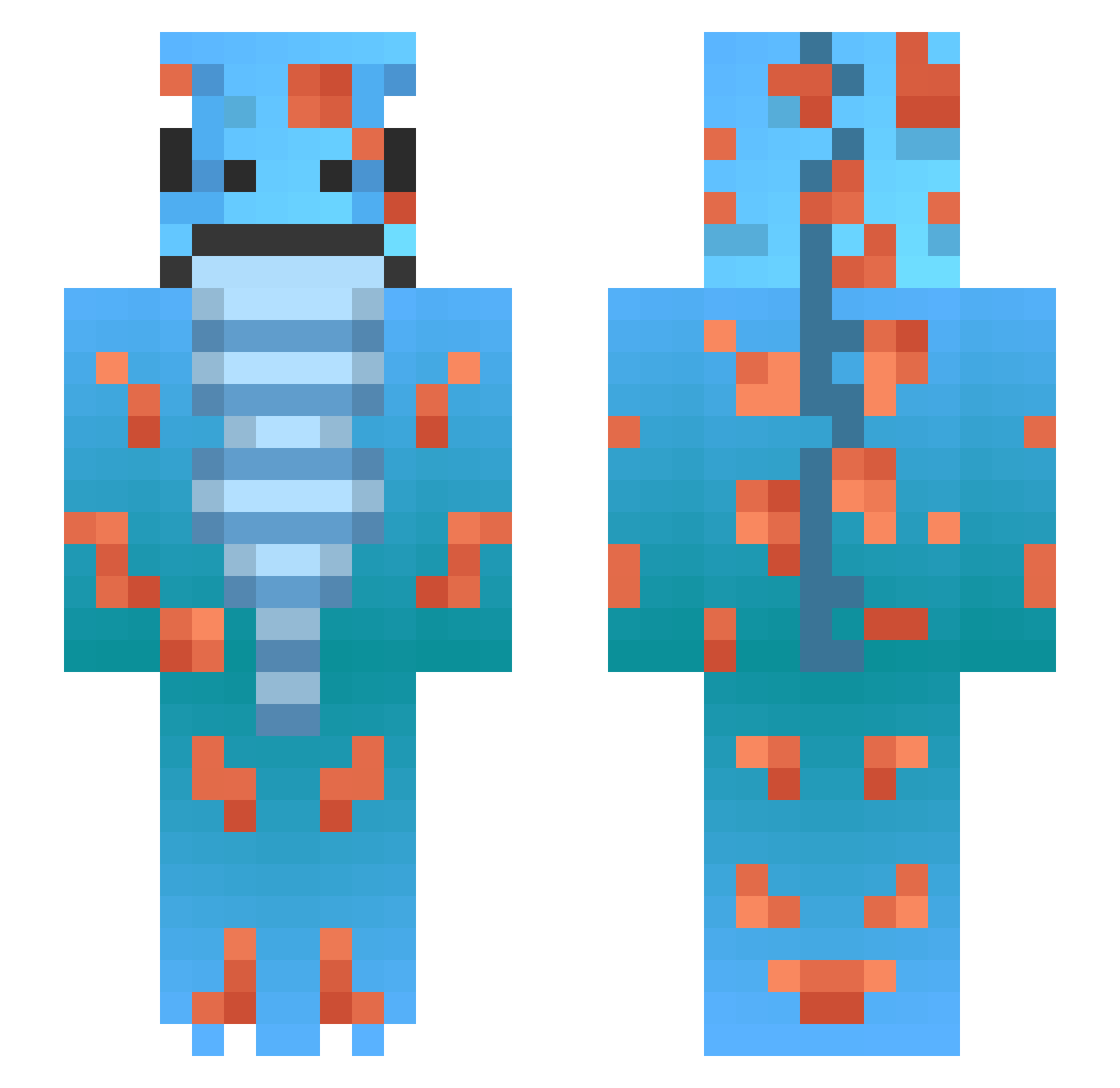 drewbee26 Minecraft skin, front and back view