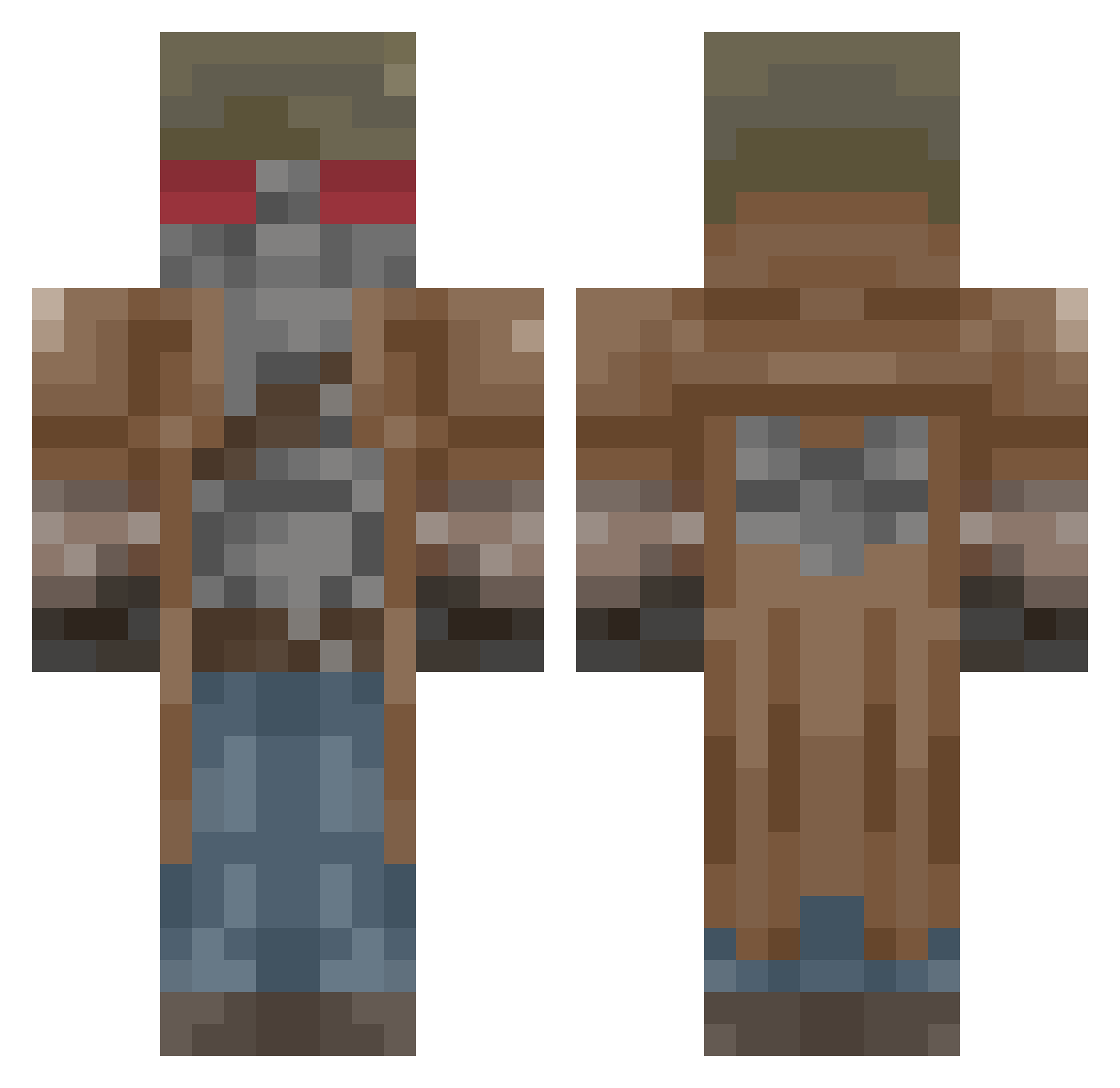 Jeorshy Minecraft skin, front and back view