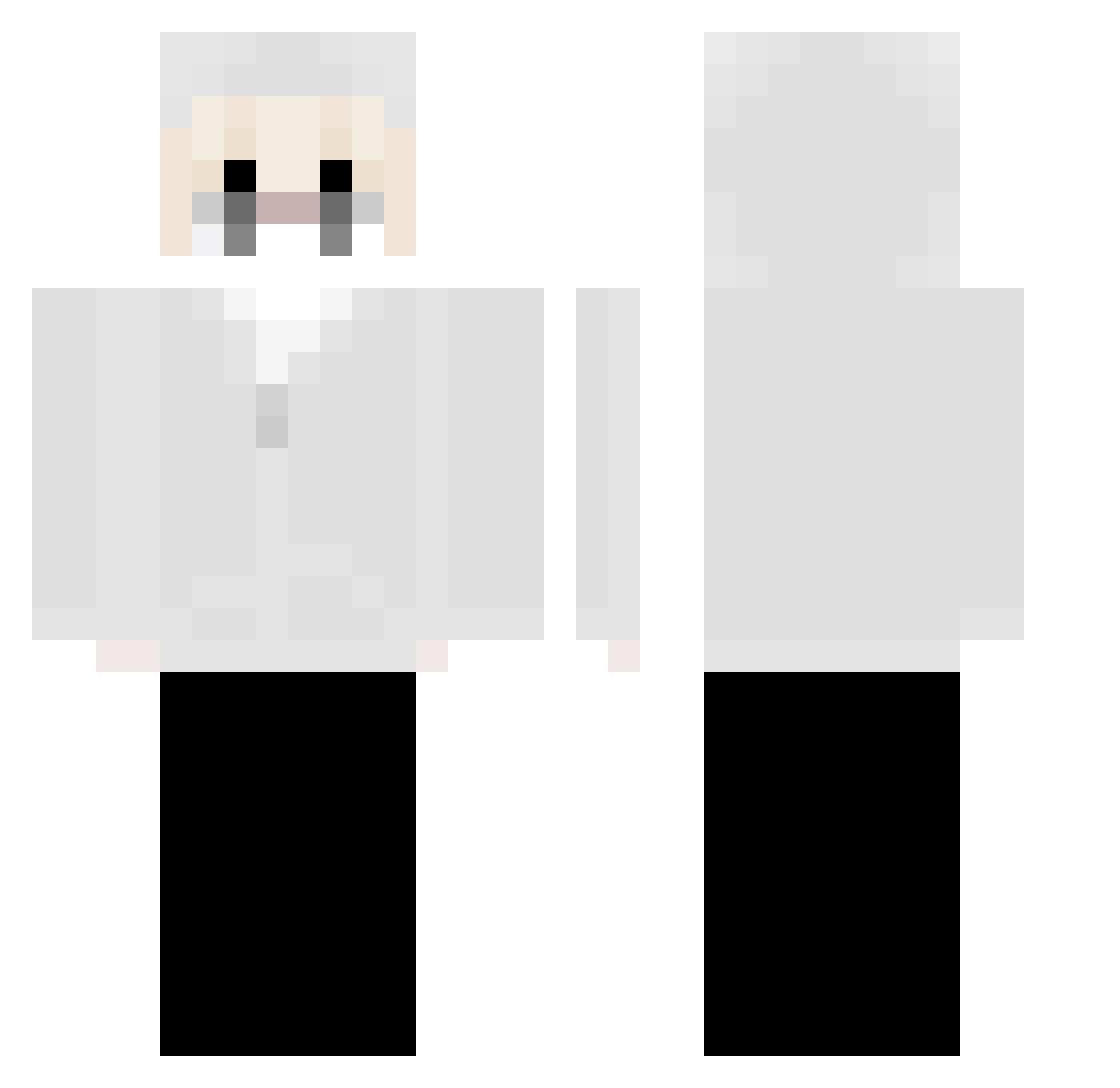 pzqv Minecraft skin, front and back view