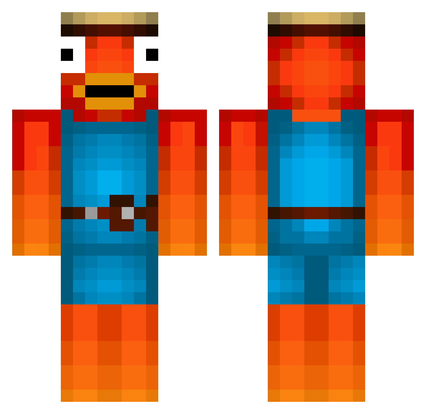 TwitchNaxoof Minecraft skin, front and back view