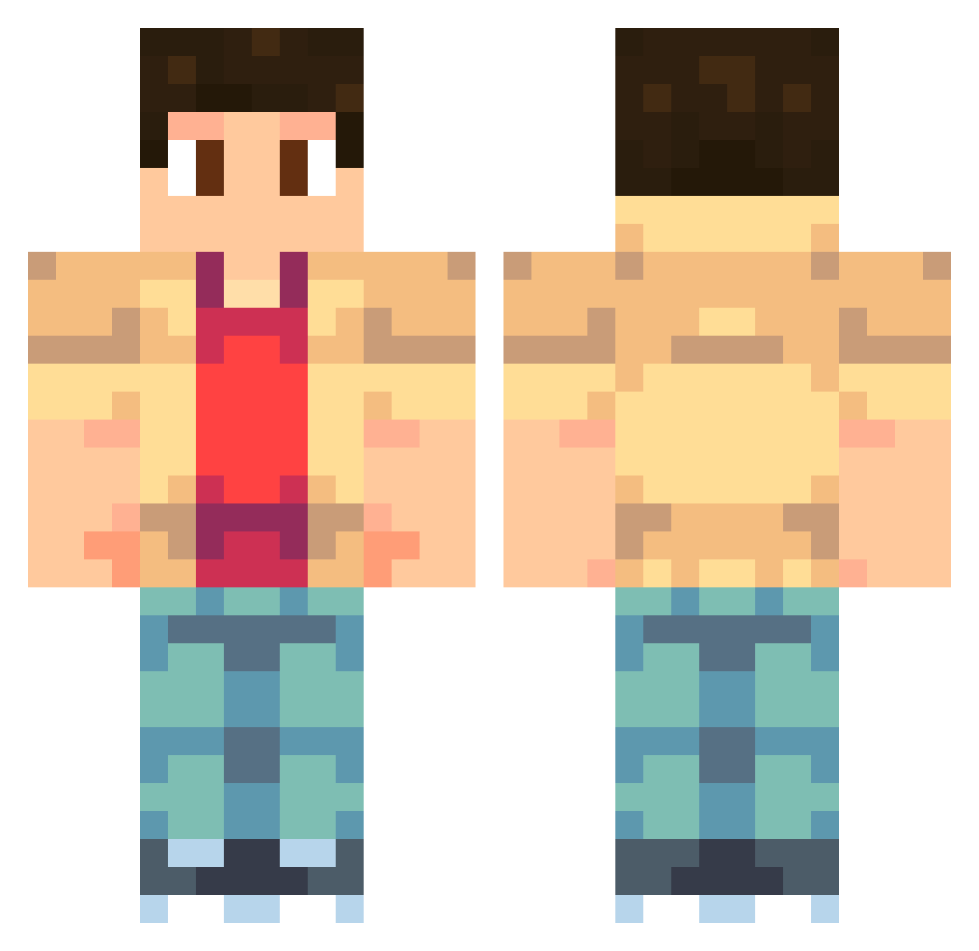 Stinkyfeet331 Minecraft skin, front and back view