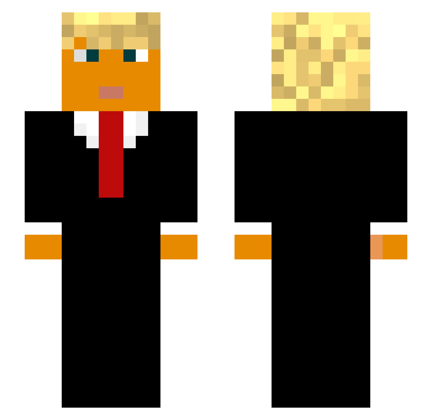 DonaldTrump711 Minecraft skin, front and back view