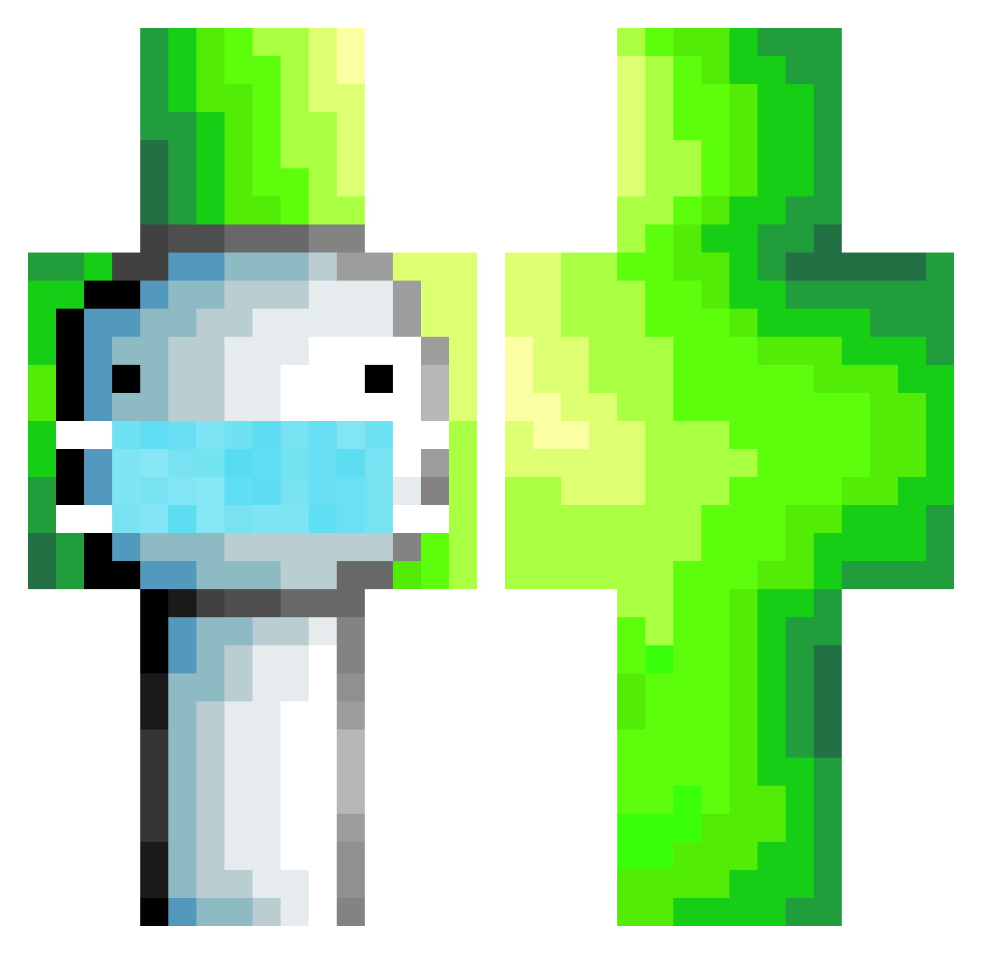spanktravision Minecraft skin, front and back view