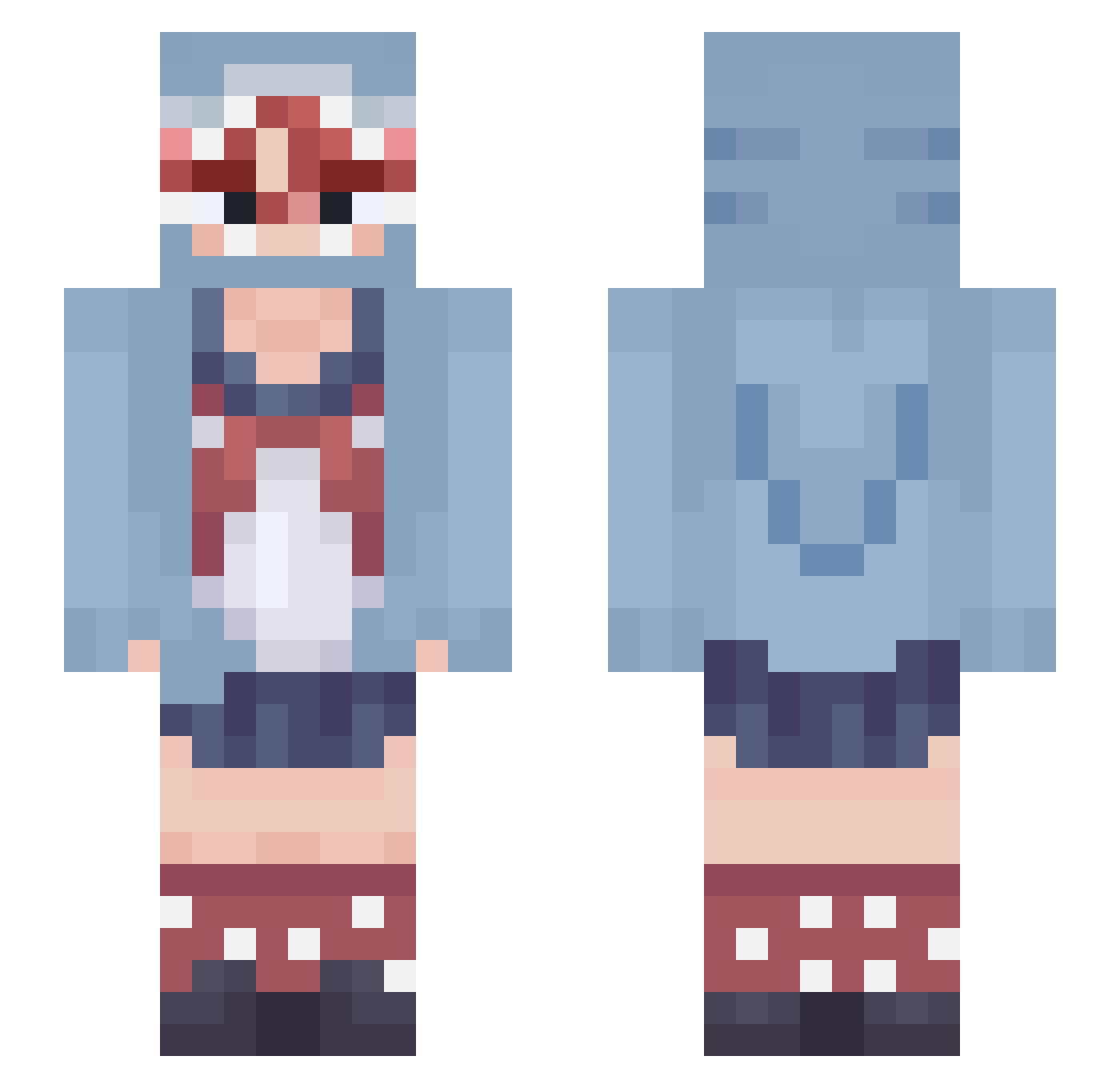 BreezeySkies Minecraft skin, front and back view