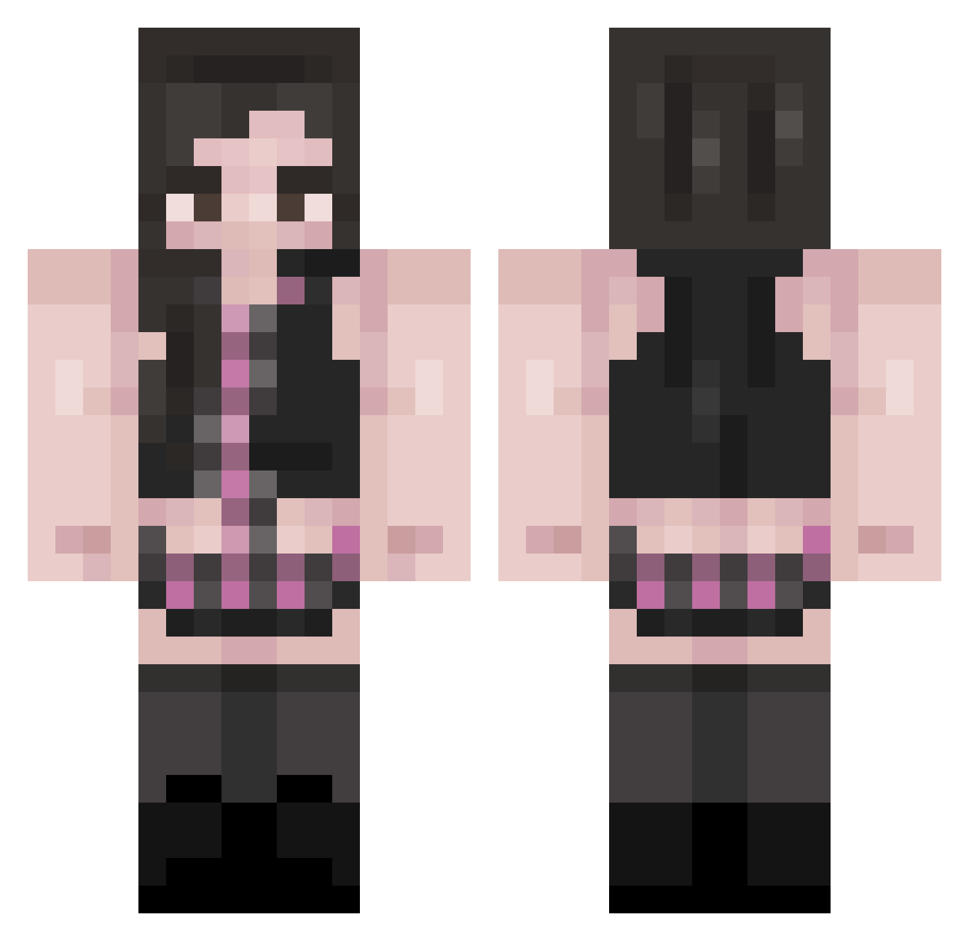 imn0tningning Minecraft skin, front and back view