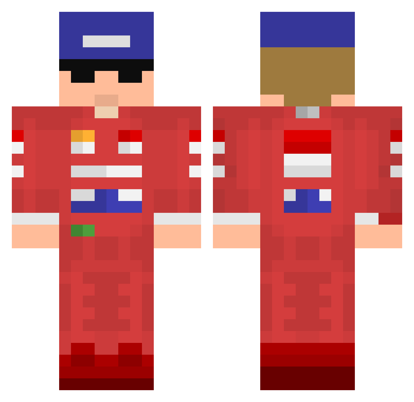 DaniloOFFICIAL01 Minecraft skin, front and back view