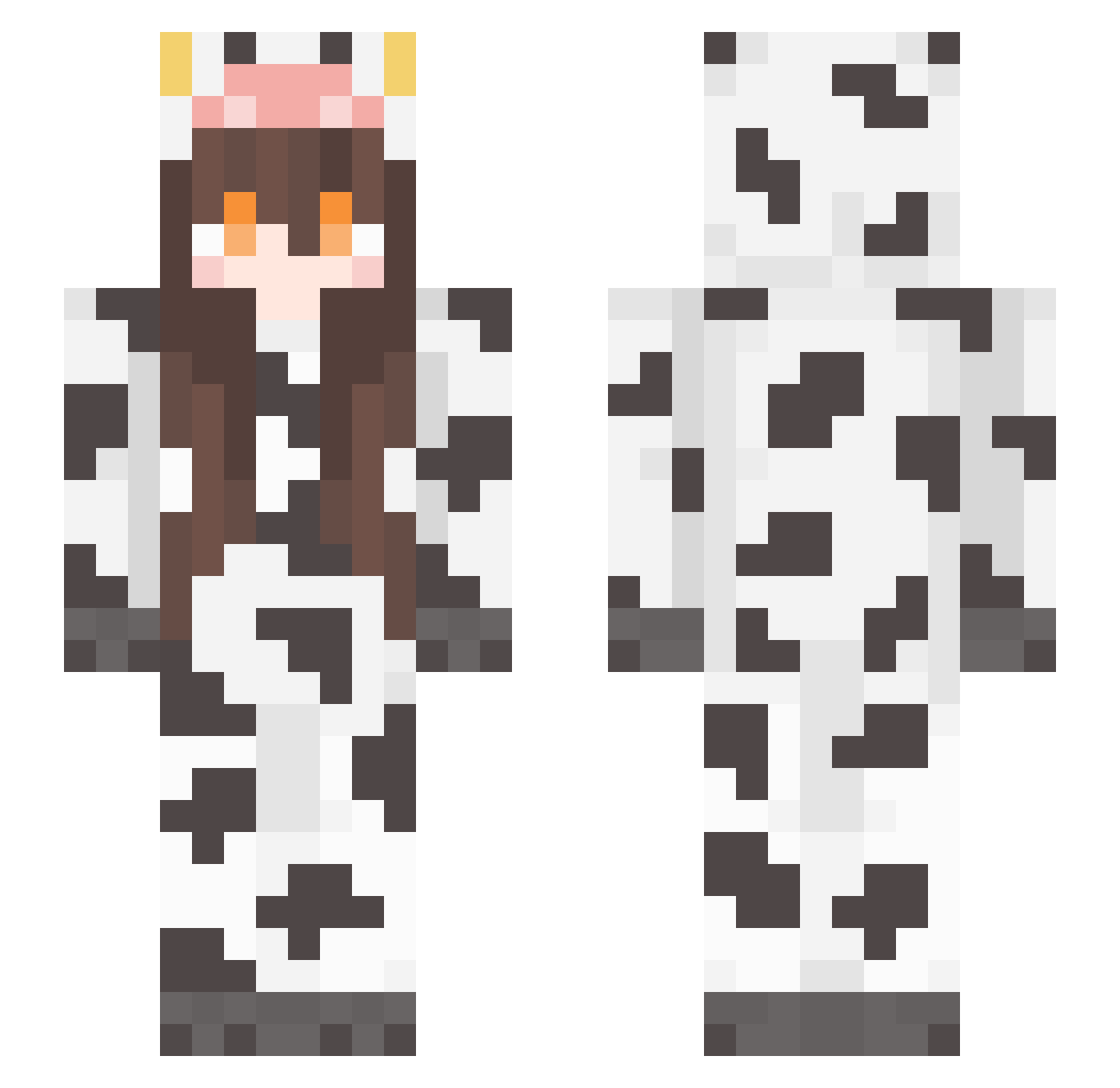 Nurly Minecraft skin, front and back view