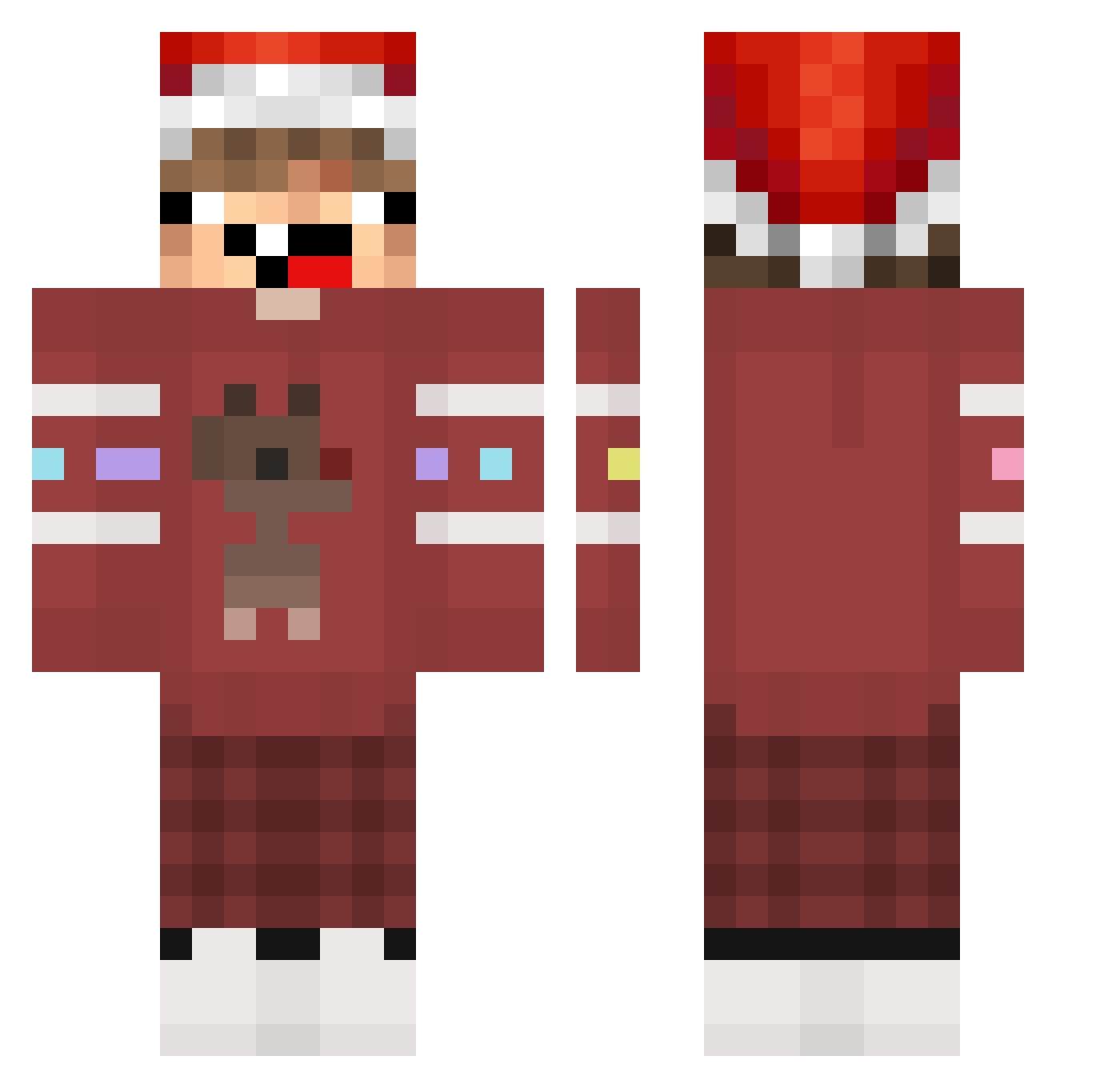 Hitrek Minecraft skin, front and back view