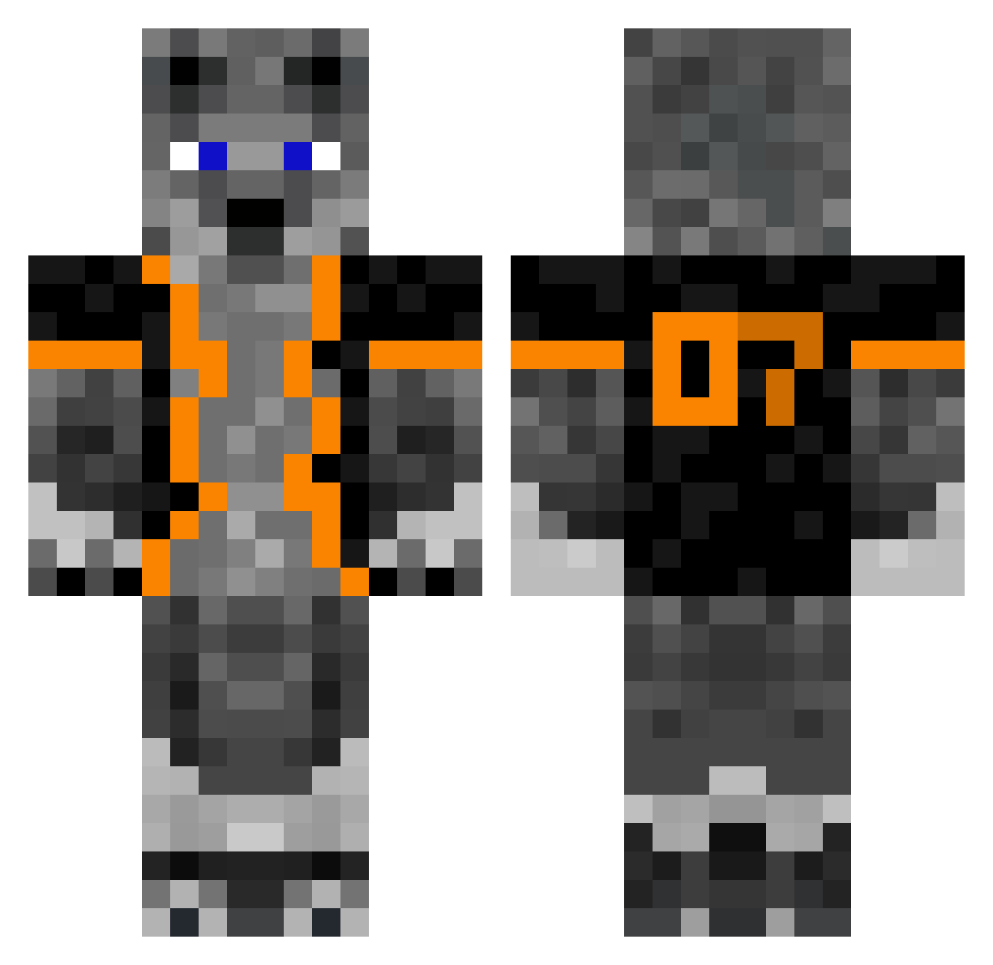 wolfhunter07 Minecraft skin, front and back view