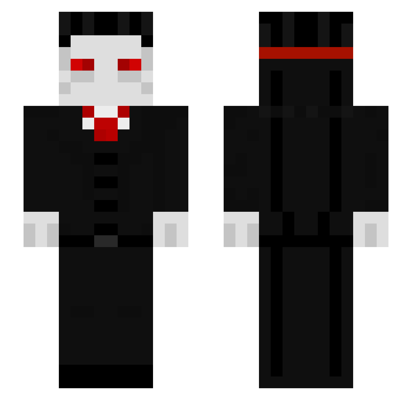 TheCrow3000 Minecraft skin, front and back view