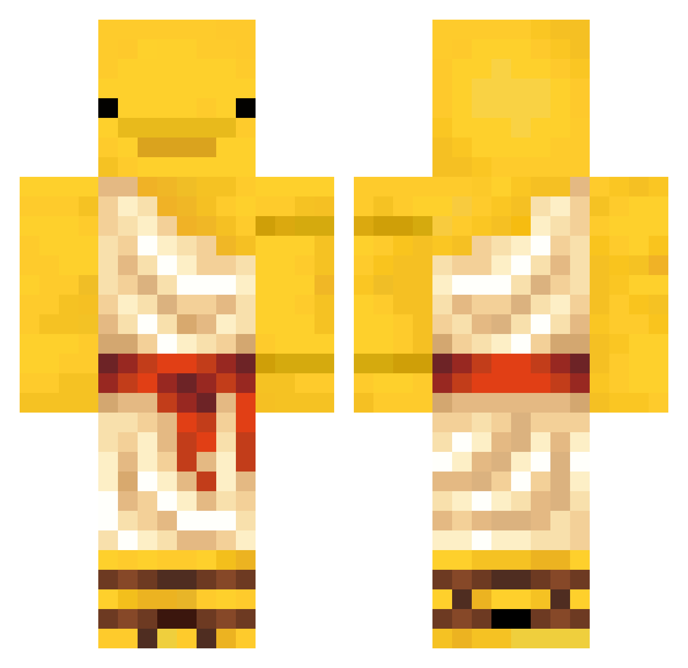 CalmQuails Minecraft skin, front and back view